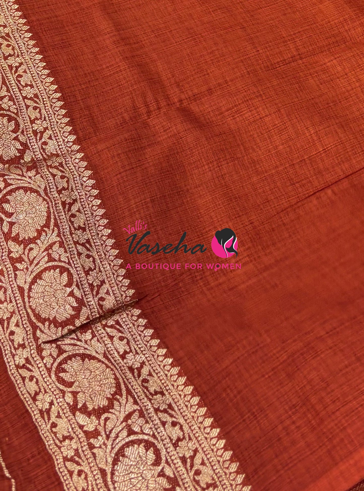 Banarasi - Heritage Silk - Semi Kathan Silk - Rust Orange Shade- VVBHS001