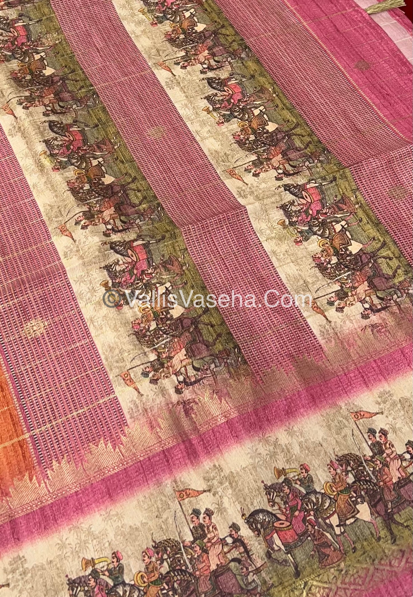 Semi Chanderi Saree - checks pattern - VVSCS004