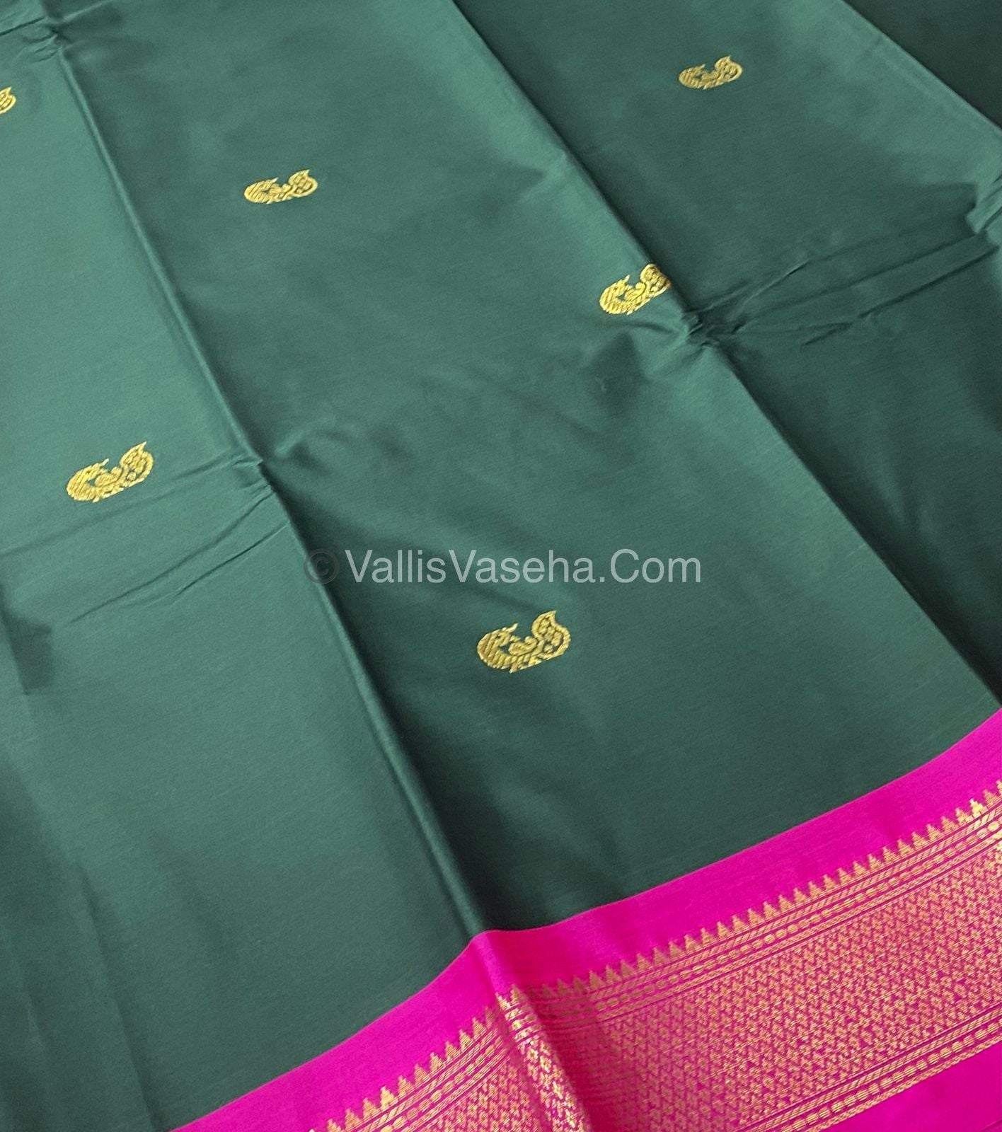 Semi Silk - Green with Pink Combo - VVSS001