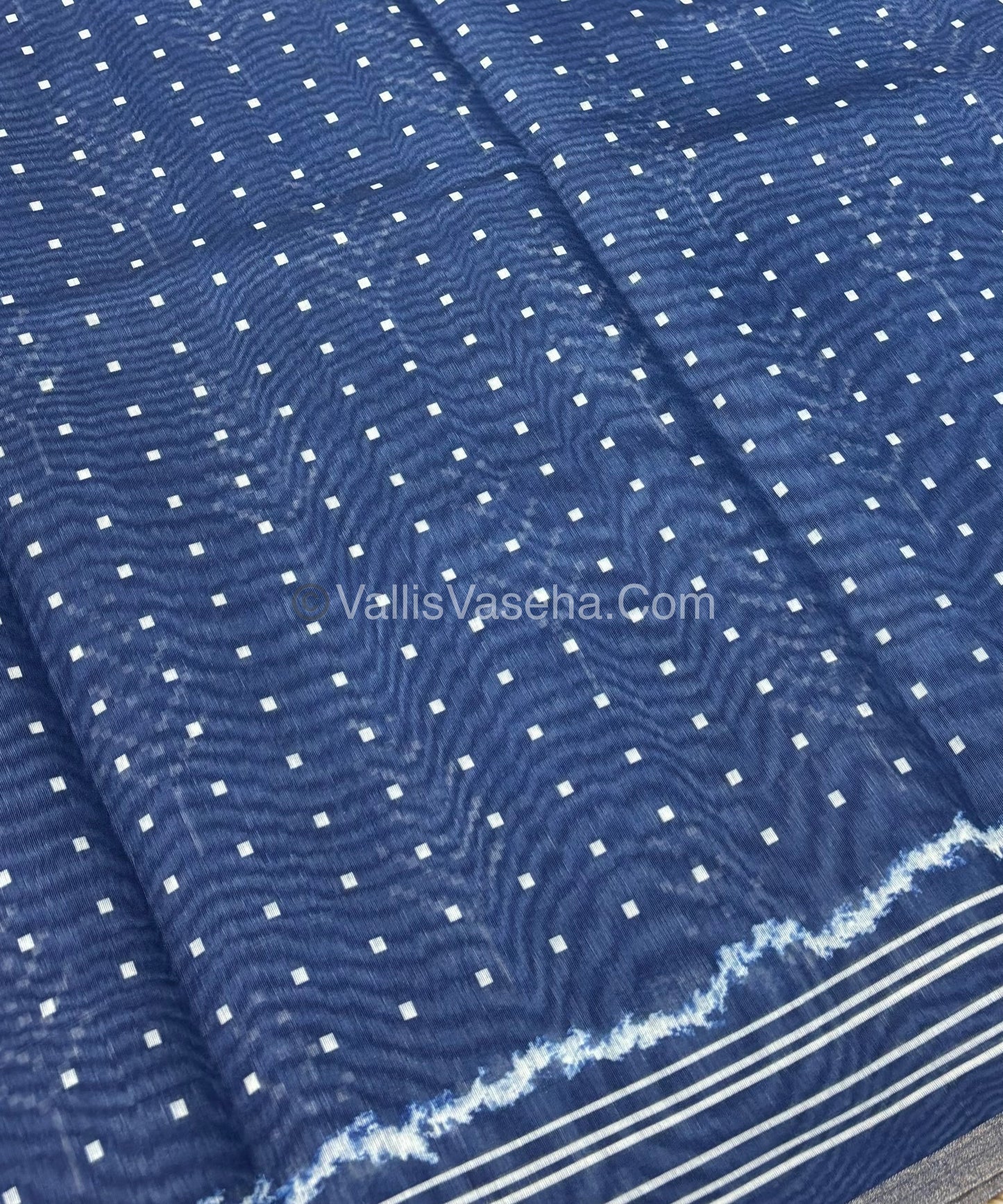 Semi Chanderi Saree - Blue Shade - VVSCS007