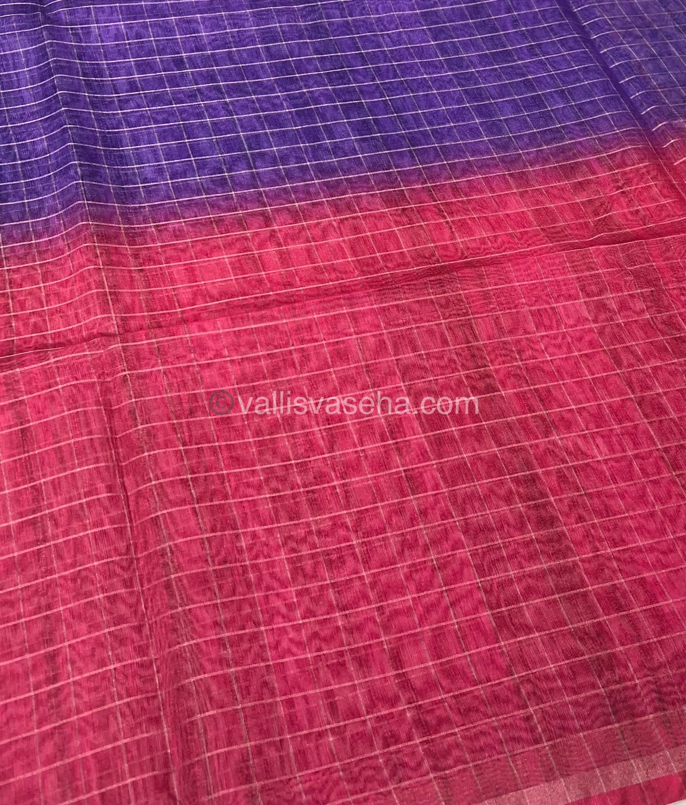 Semi Chanderi Saree - checks pattern - VVSCS002
