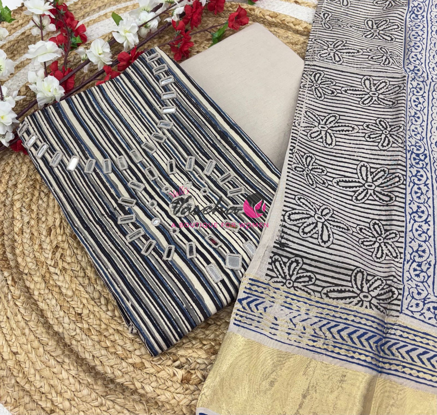 Unstitched Cotton Salwar Material | VVUSM034