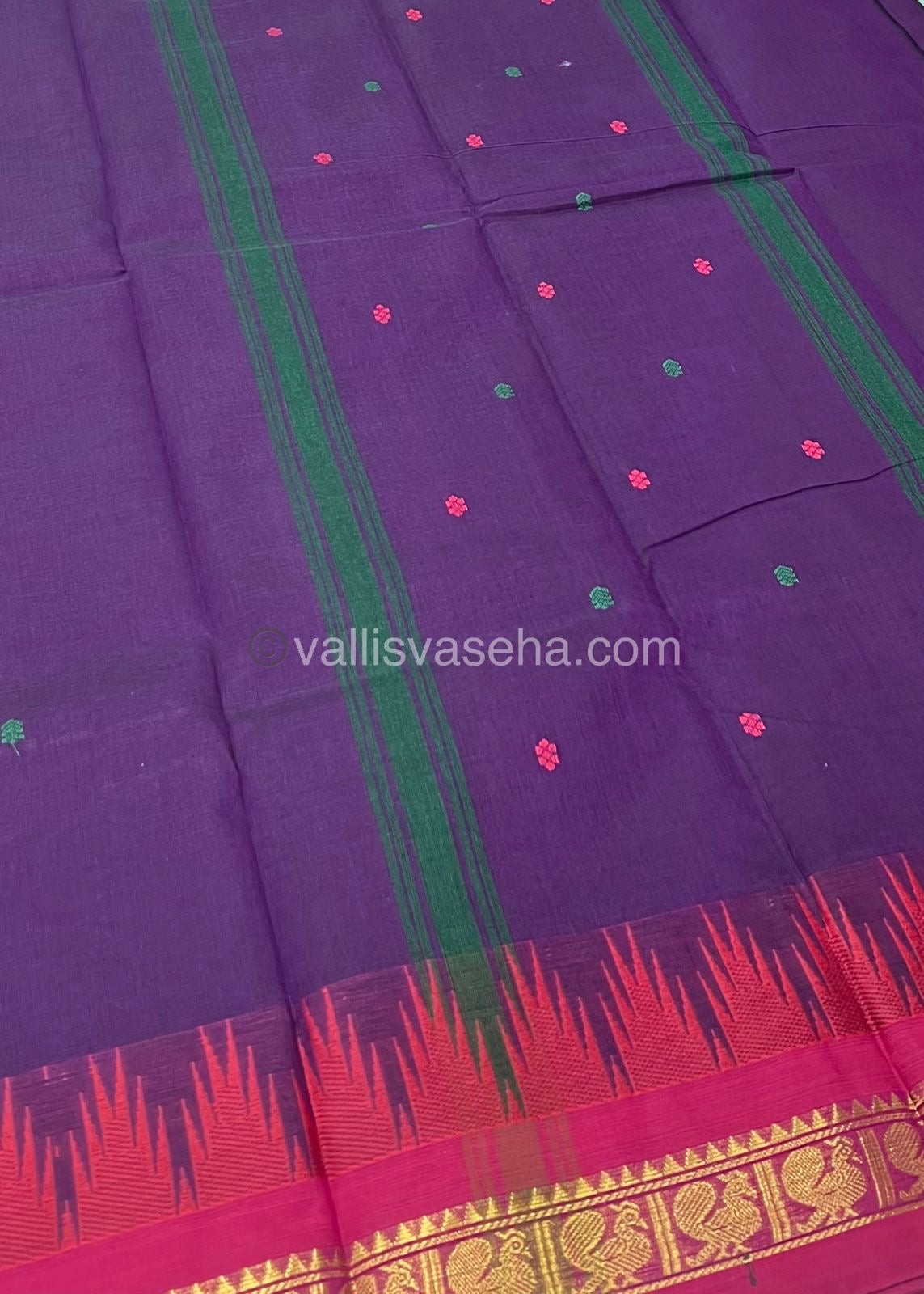 Kanchi Cotton Saree - Butta Design With Ganga Jamuna Border VVKCS008