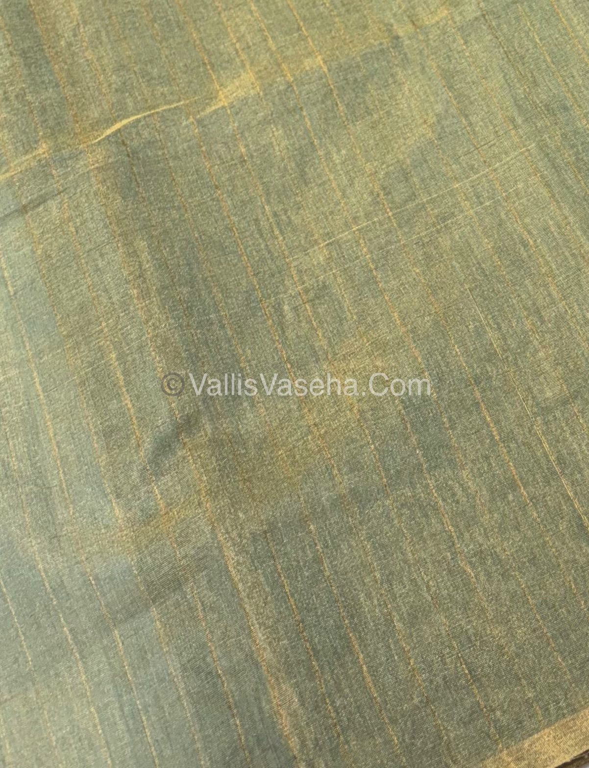 Pure Maheshwari Tissue Silk - Triple Tone Light Greyish Gold & Gold Shade - VVMTS001