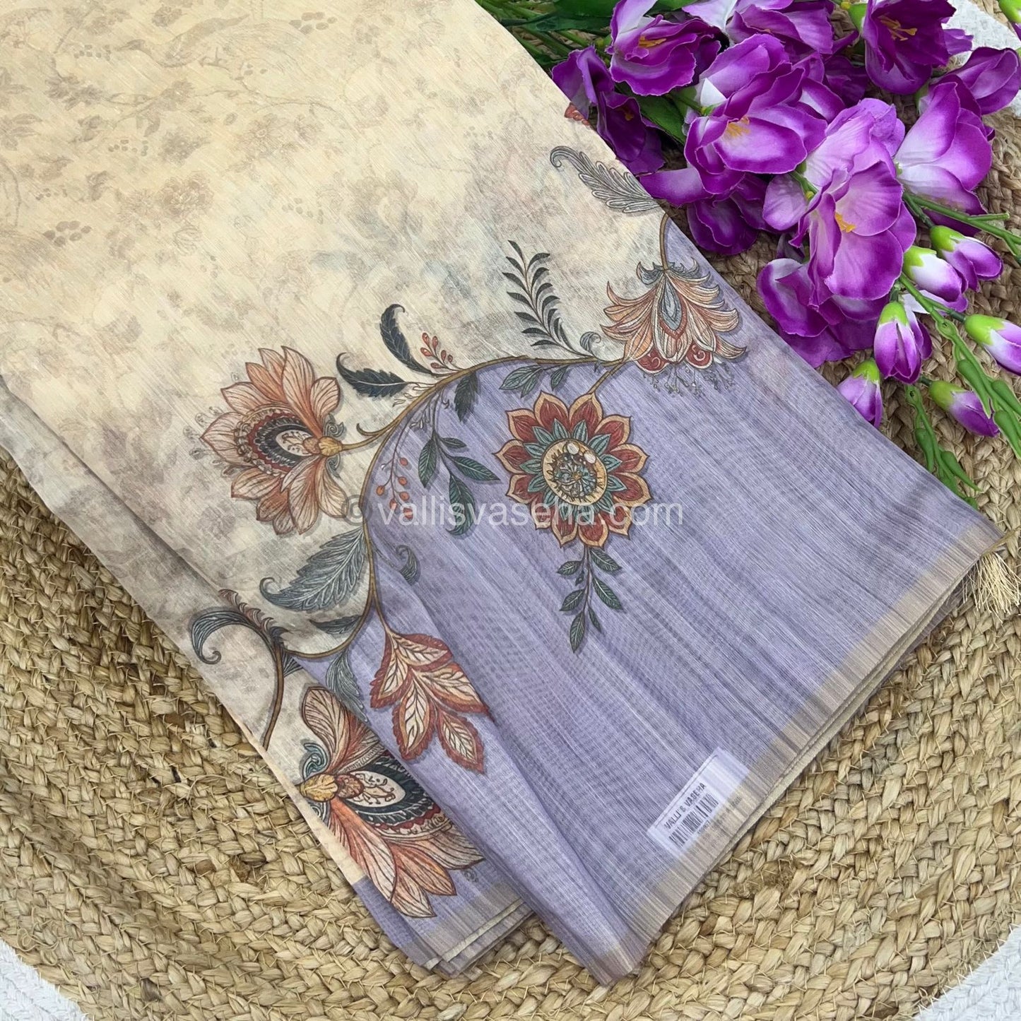 Semi Chanderi Saree - Digital Printed - VVSCD001