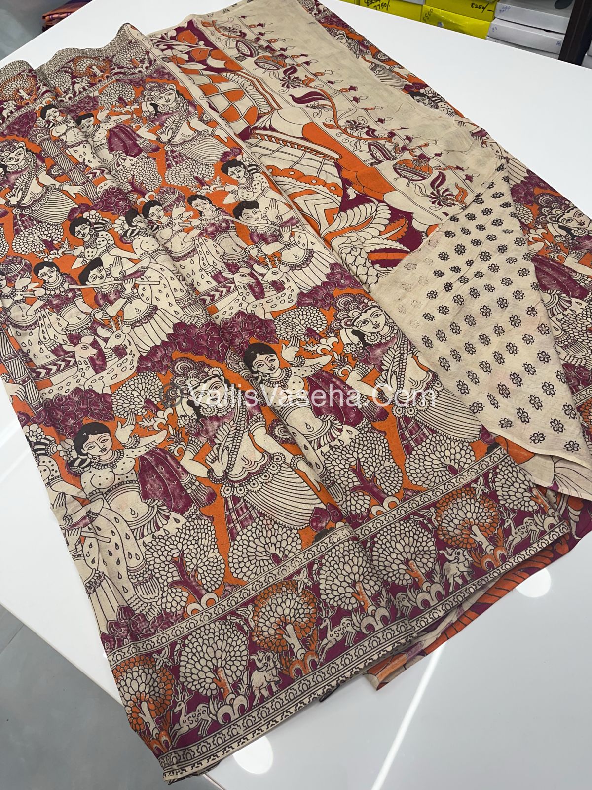 Pure Kalamkari Cotton Saree - VVPKC001