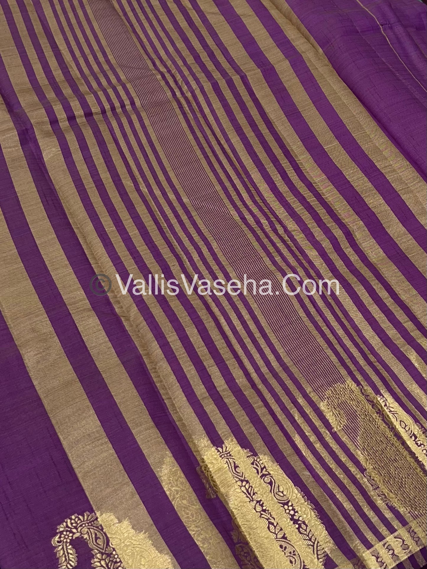 Semi Tussar Silk - Small Mango - Purple Shade - VVSTS002