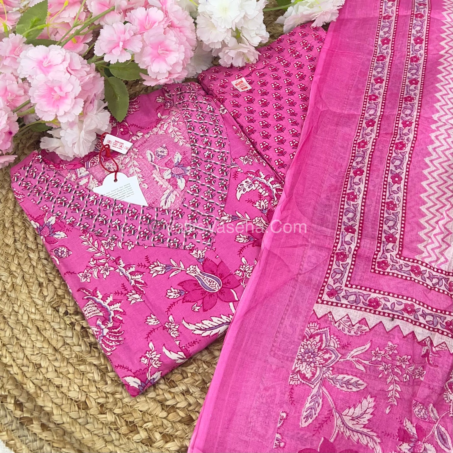 Ready Made - Anarkali - Salwar, Kameez & Duppatta(3pc)- Printed Cotton - VVAS005