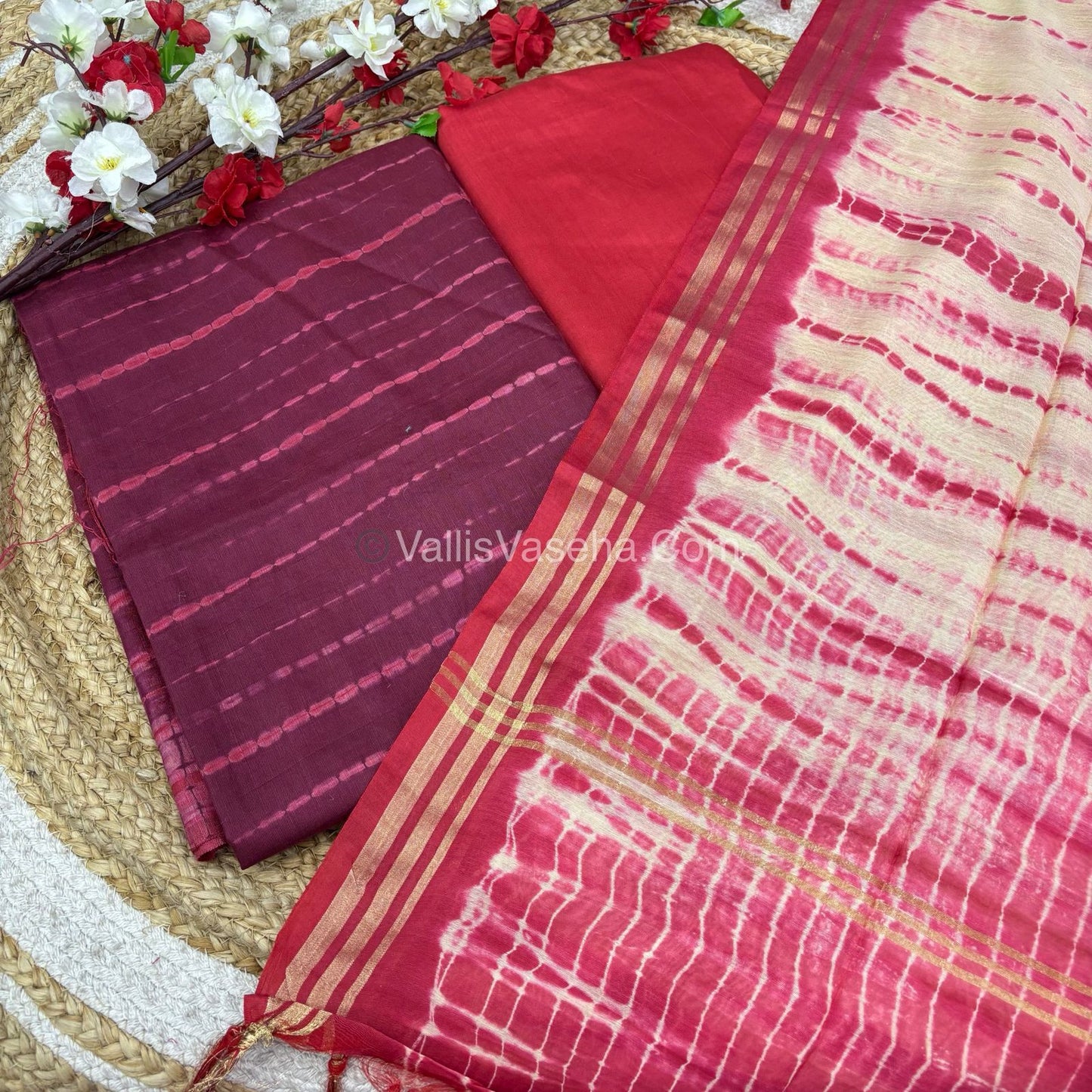 15% less - Offer Unstitched Material - Shibori Material - VVDUM004