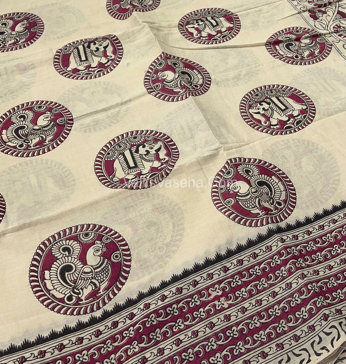 Pure Kalamkari Cotton Saree - VVPKC002