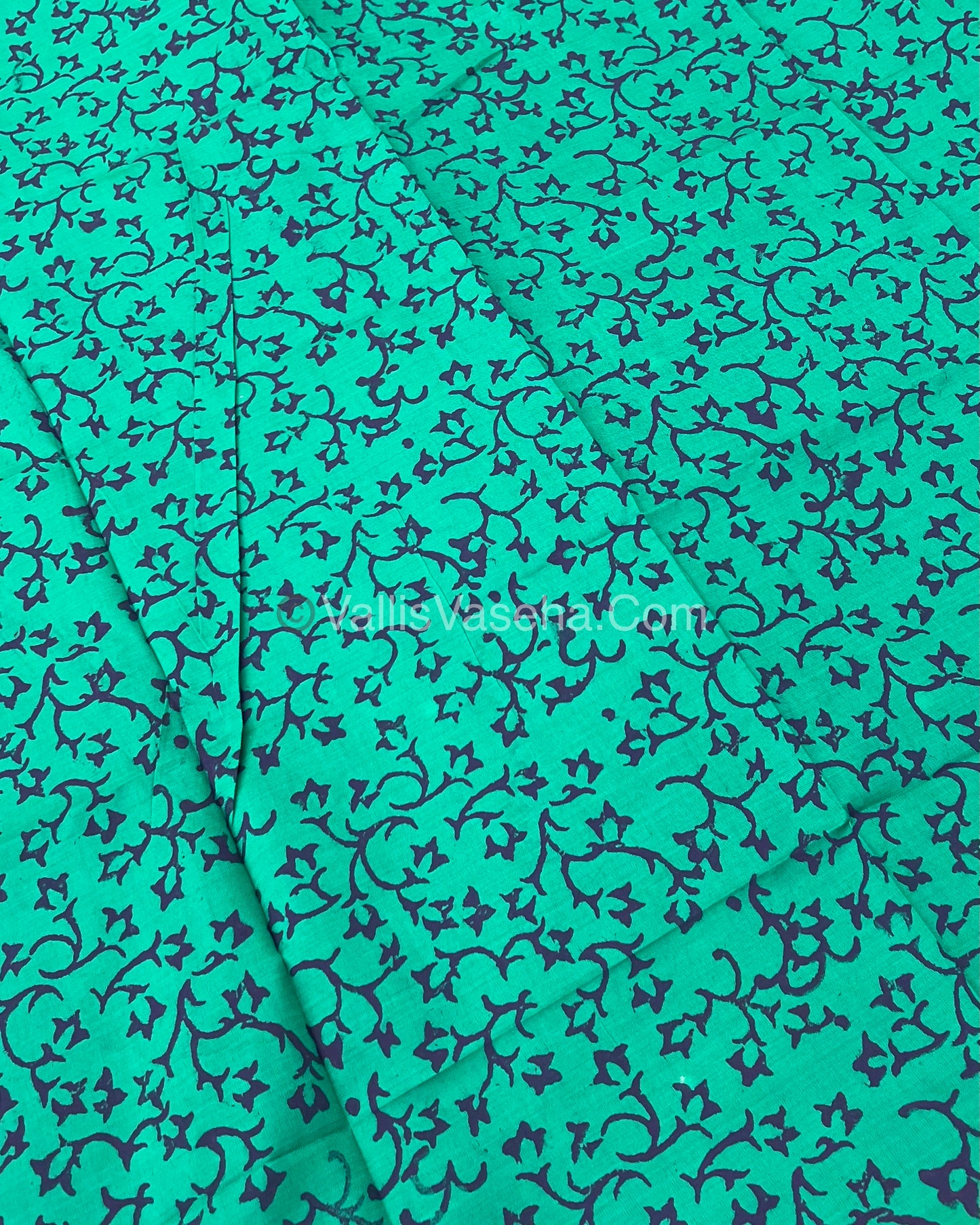 South Mixed Cotton - Mirror Work Embroidery - Violet with Green- VVPCM002