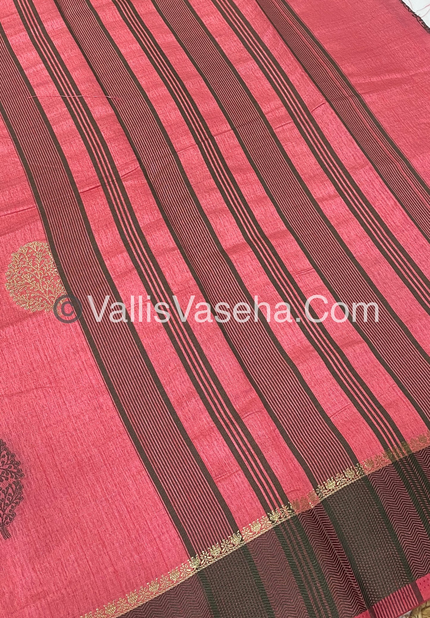 Semi Tussar Silk Saree - Peach shade - VVSTS009