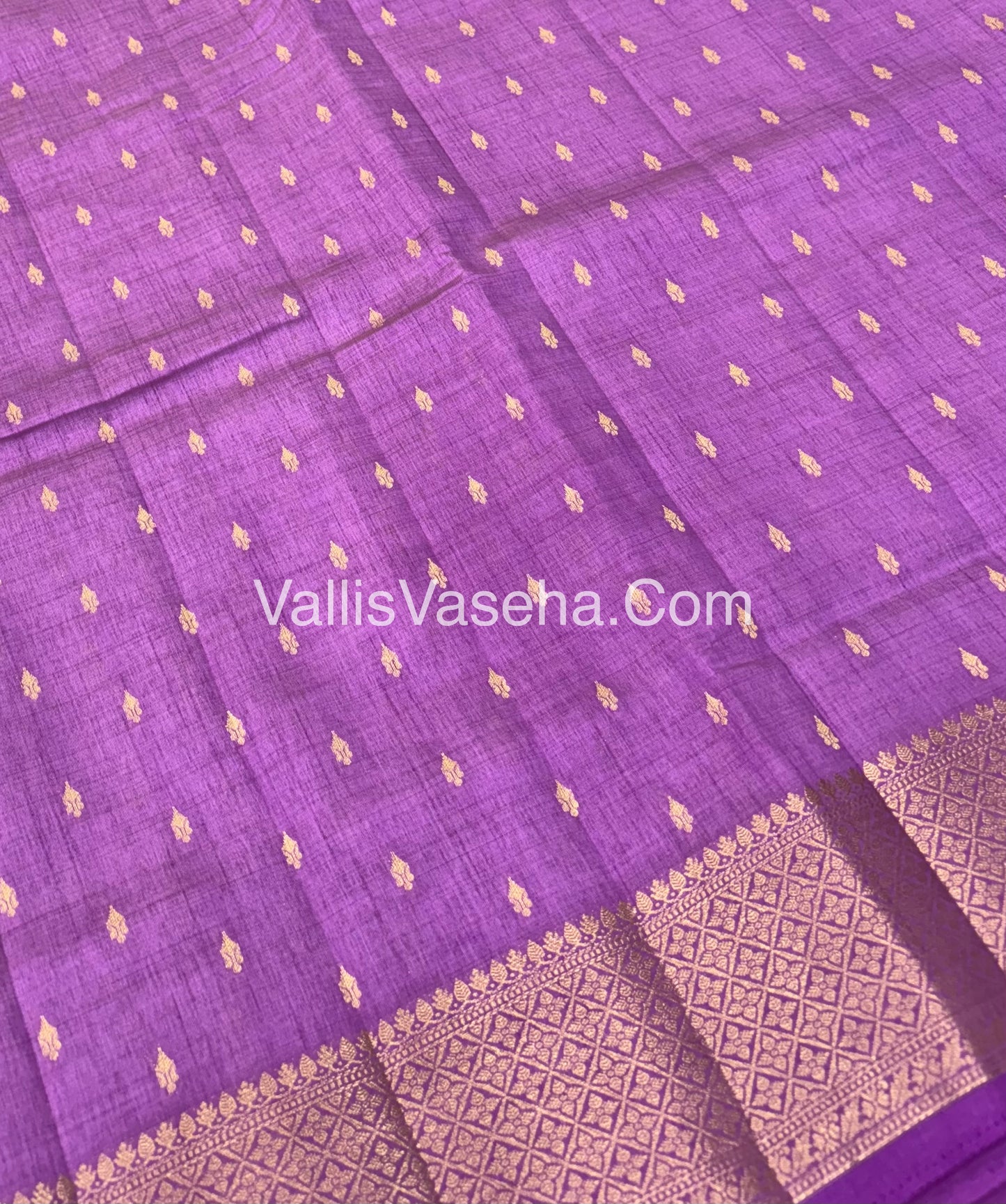 Semi Tussar Silk - Grand Pallu - Lilac / Light Lavendar Shade - VVSTS022