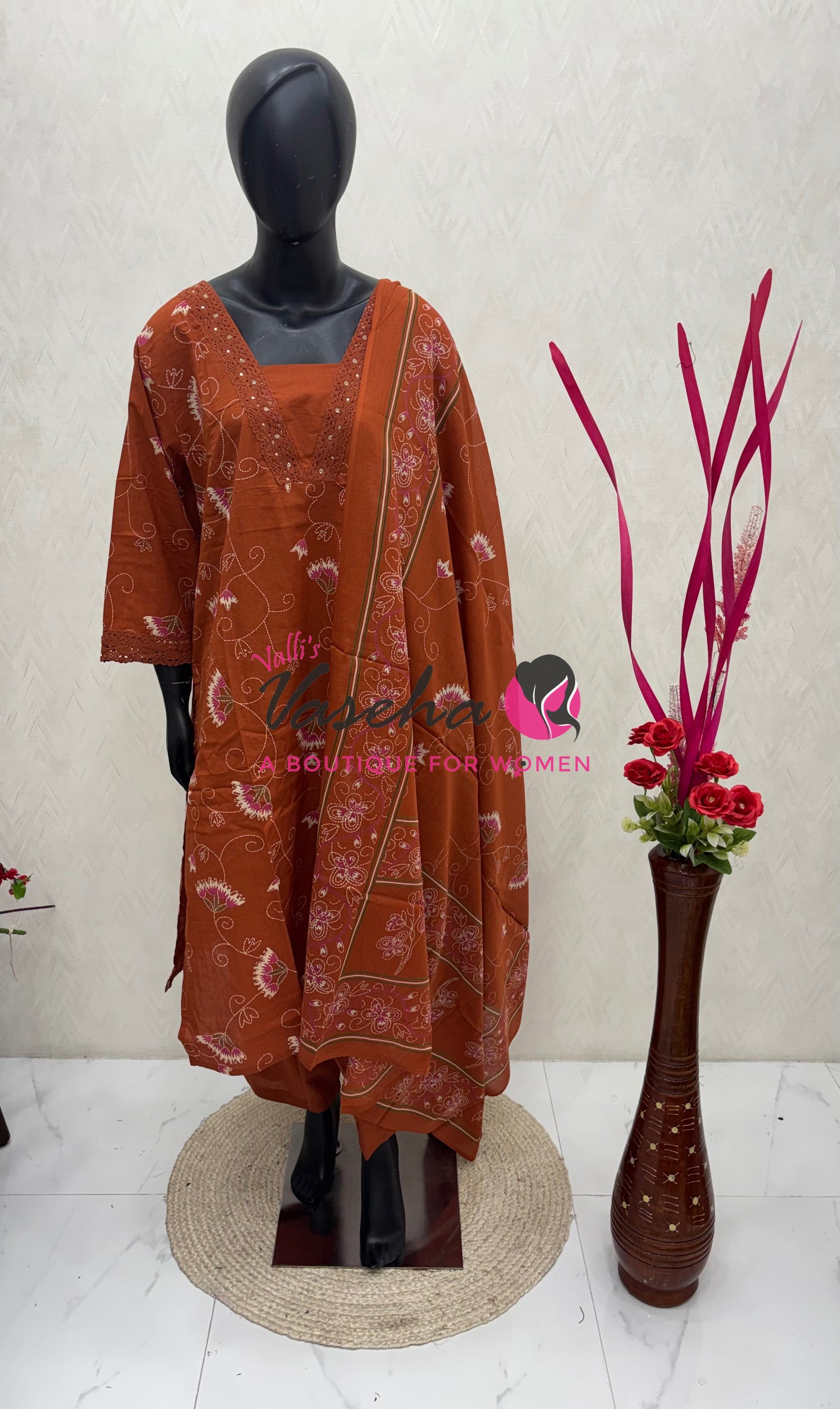 Ready Made |Salwar, Kameez & Duppatta(3pc)|Cotton |VVRMS020