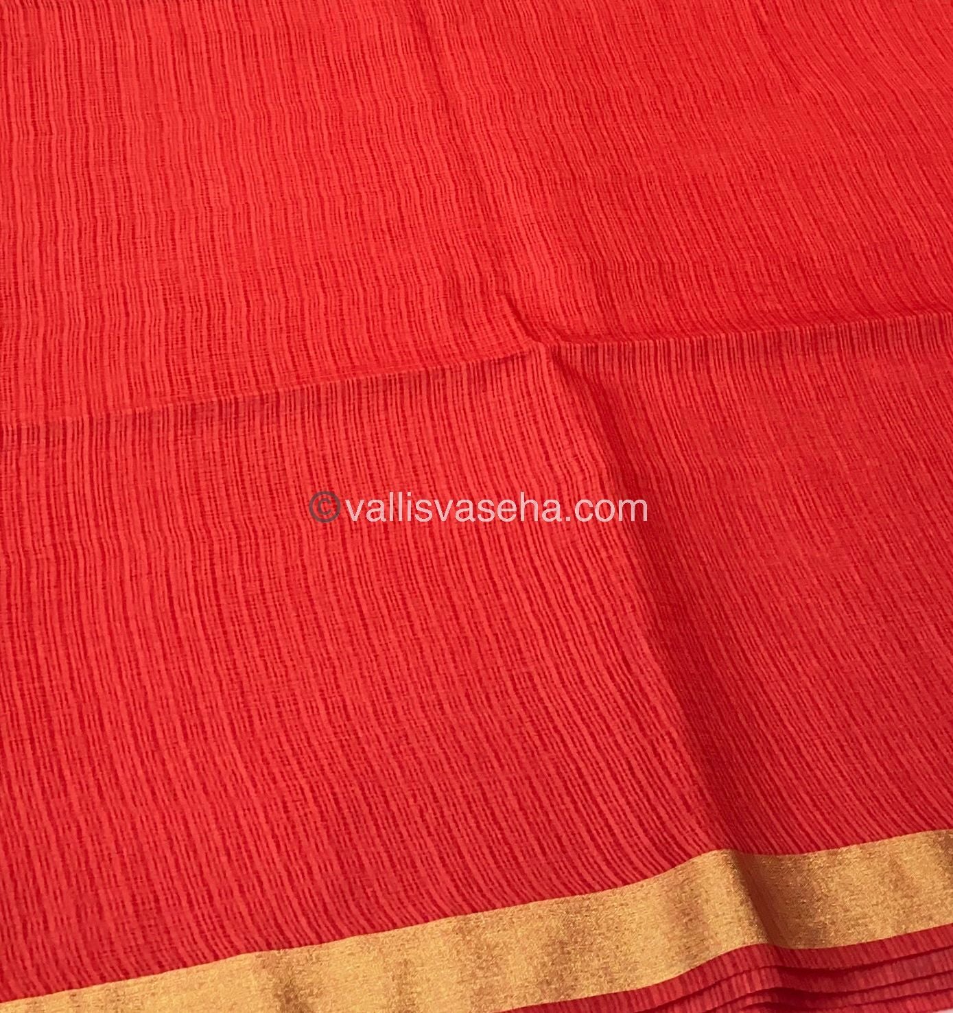 Pre booking ( 4 to 6 weeks time )Light Weight Kota Saree - Red Shade - VVKS001