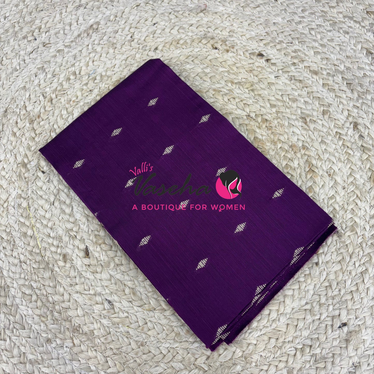 Blouse Bit - Semi Raw Silk - Thread Butta Design - 1mtr - VVBB001