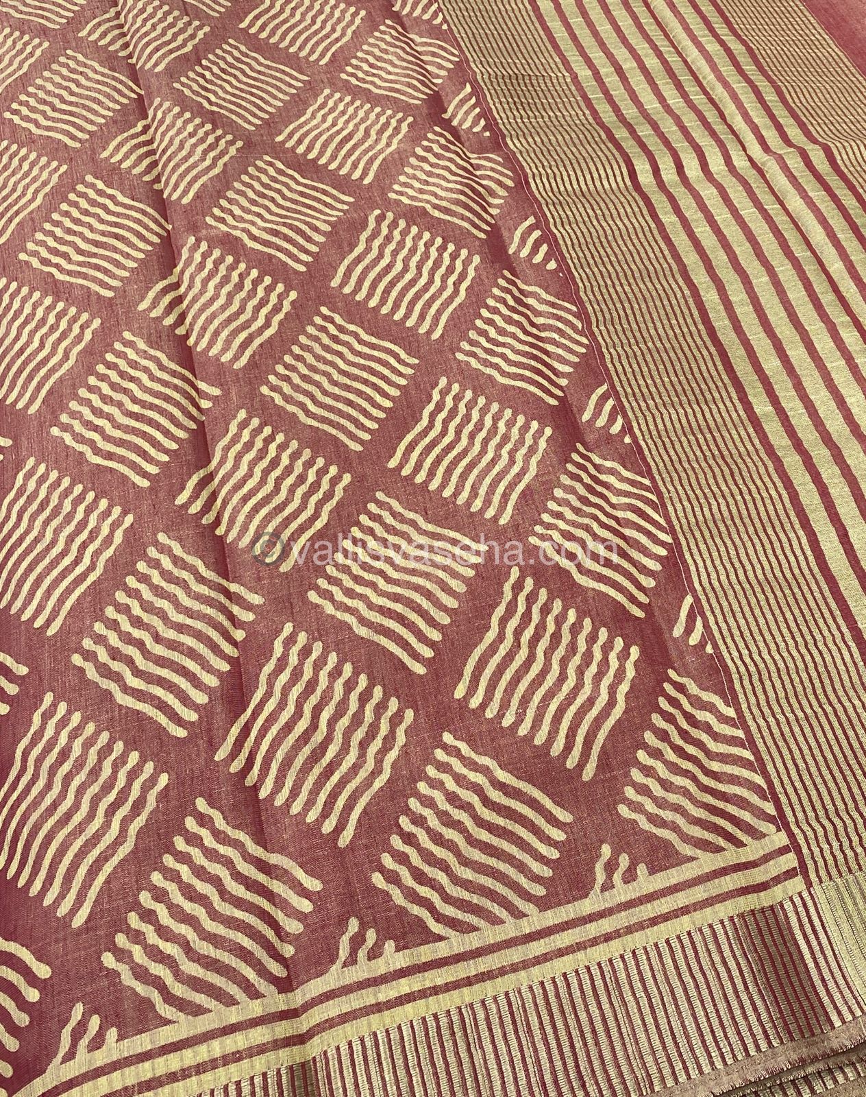Semi Tussar Silk - Pinkish Red Shade - VVSTS007