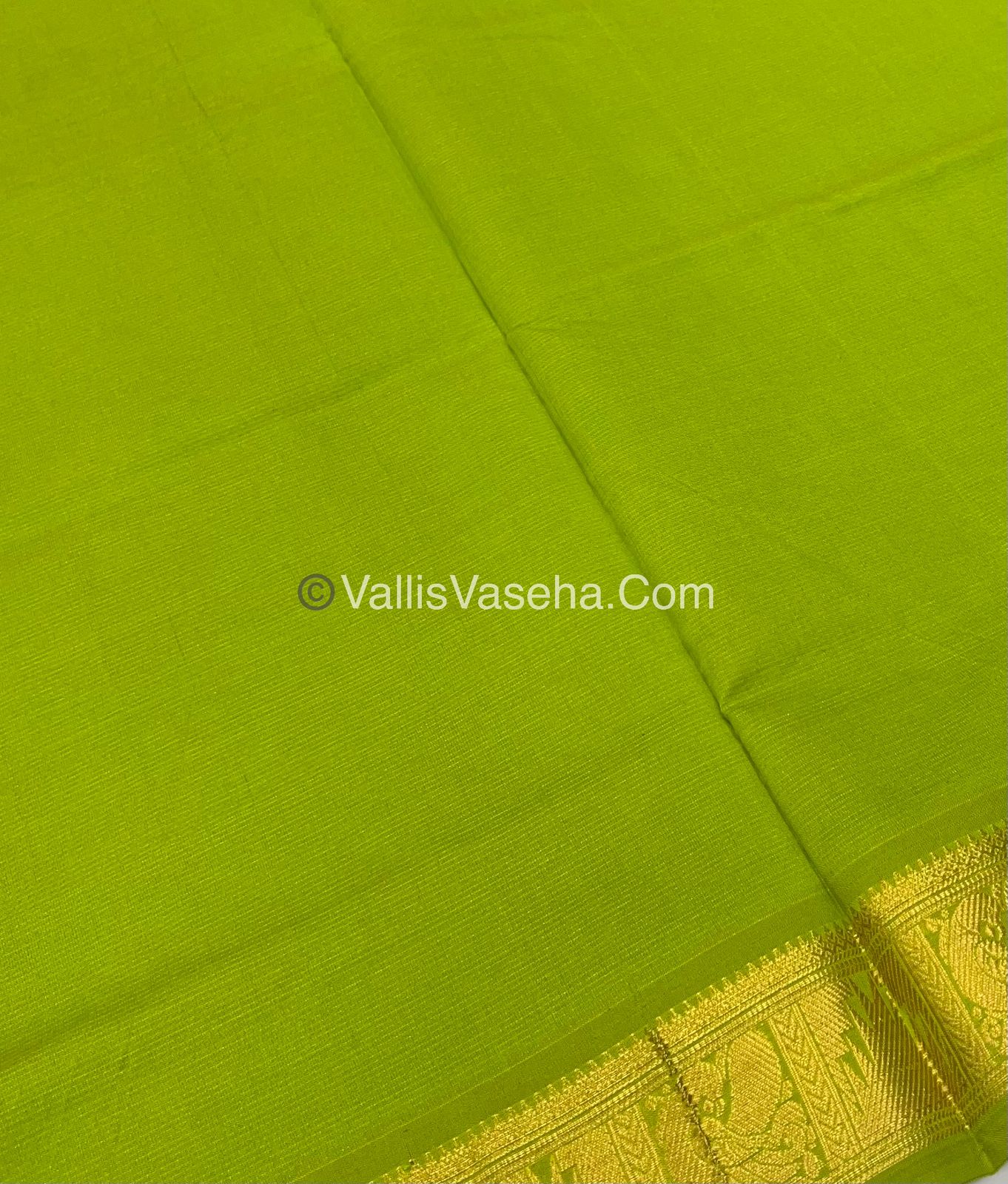 20% Offer |Semi Silk Cotton Saree |Green With Green Shade | VVSSC002