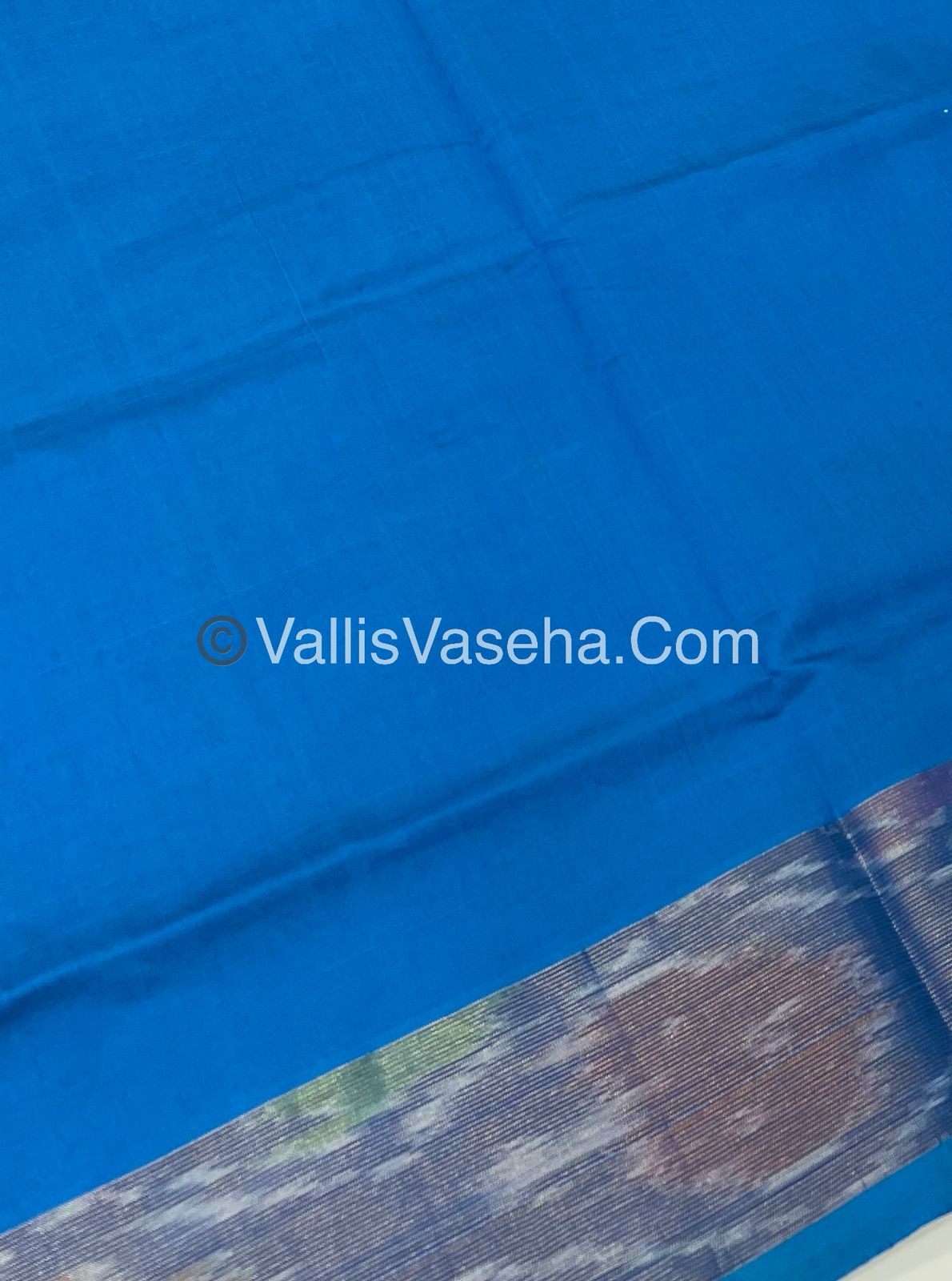 Semi Silk Cotton Saree - Blue & Blue- VVSSC001