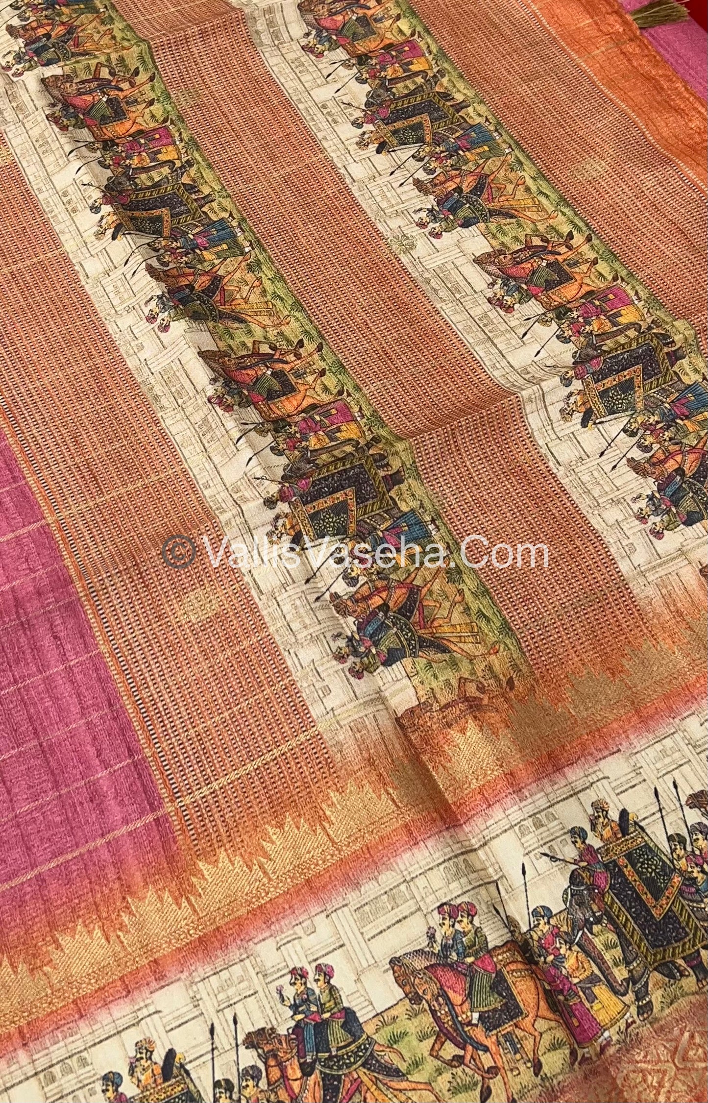 Semi Chanderi Saree - checks pattern - VVSCS004