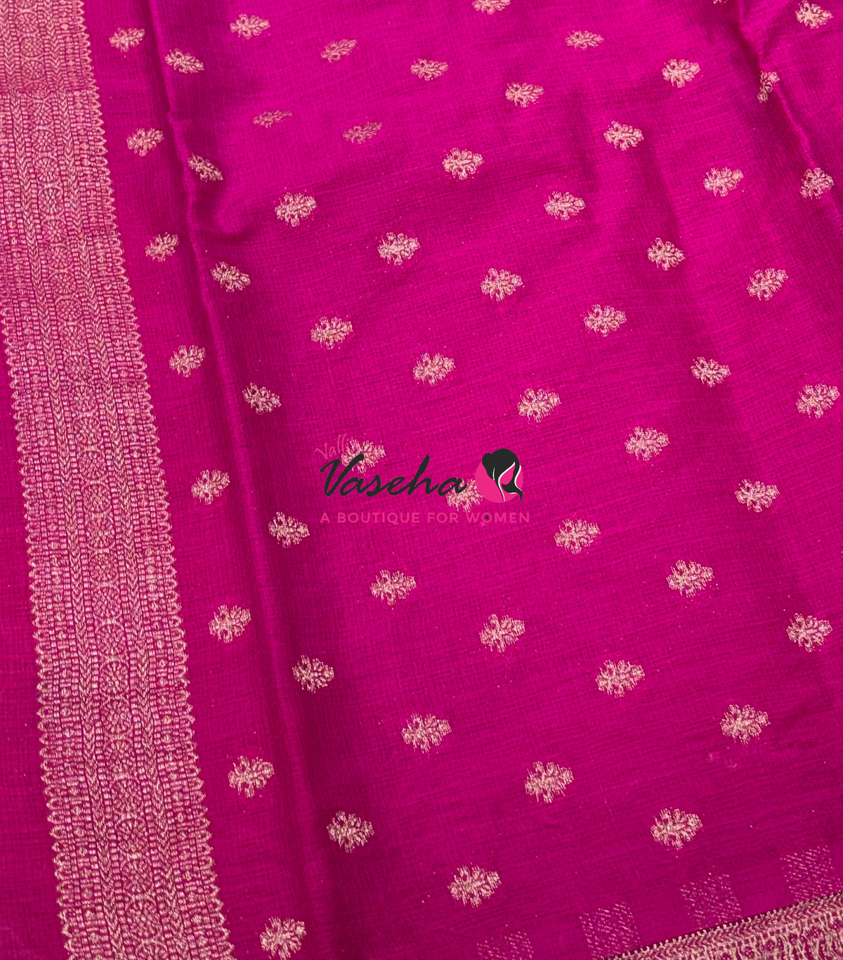 Banarasi - Heritage Silk - Green With Pink - VVBHS015
