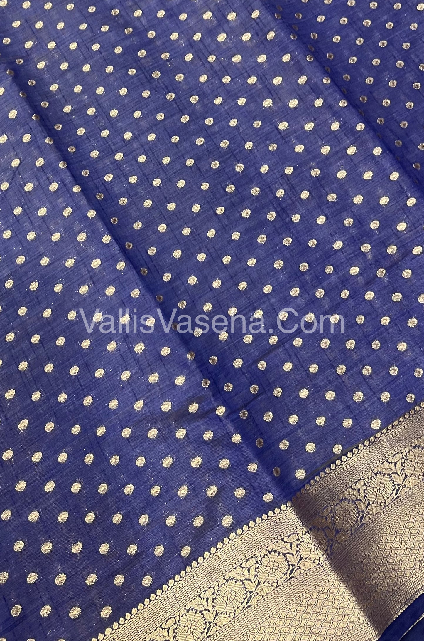 Semi Tussar Silk Navy blue Shade - VVSTS015