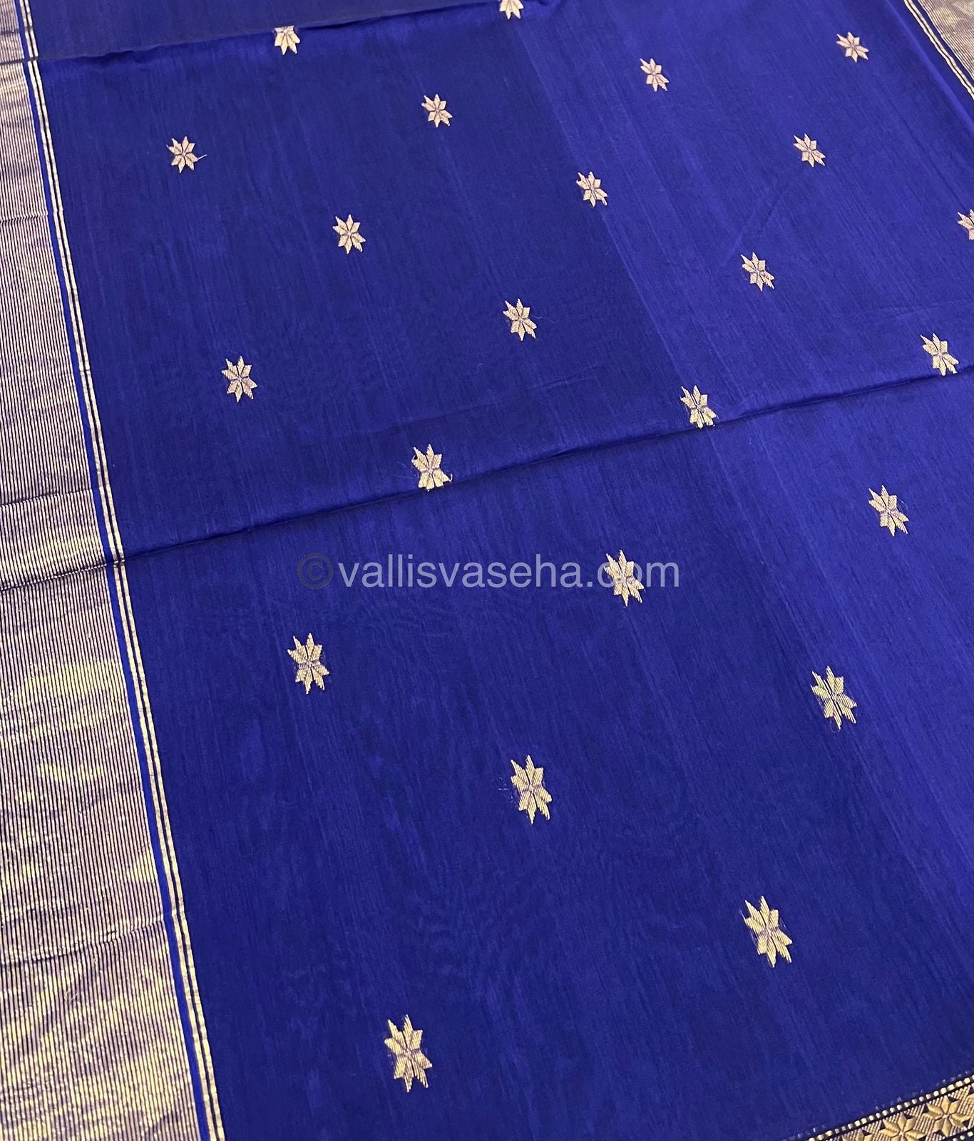 Pure Maheshwari Silk Cotton Saree - Green & Blue Color - VVMSC002
