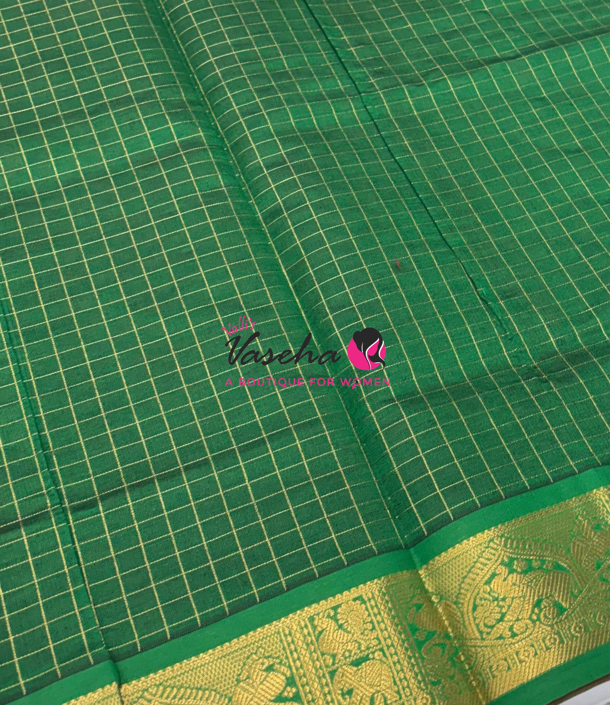 Semi Silk Cotton Saree - Checks Pattern - VVSSC019