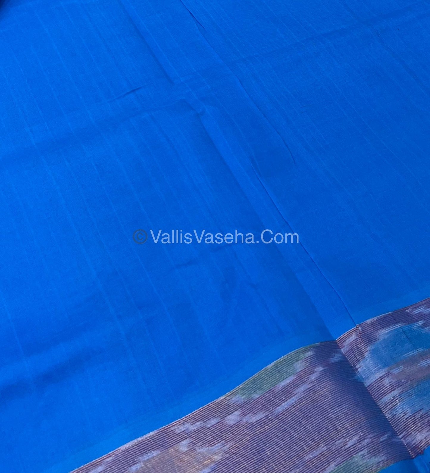 Semi Silk Cotton Saree - Blue & Blue - VVSSC001