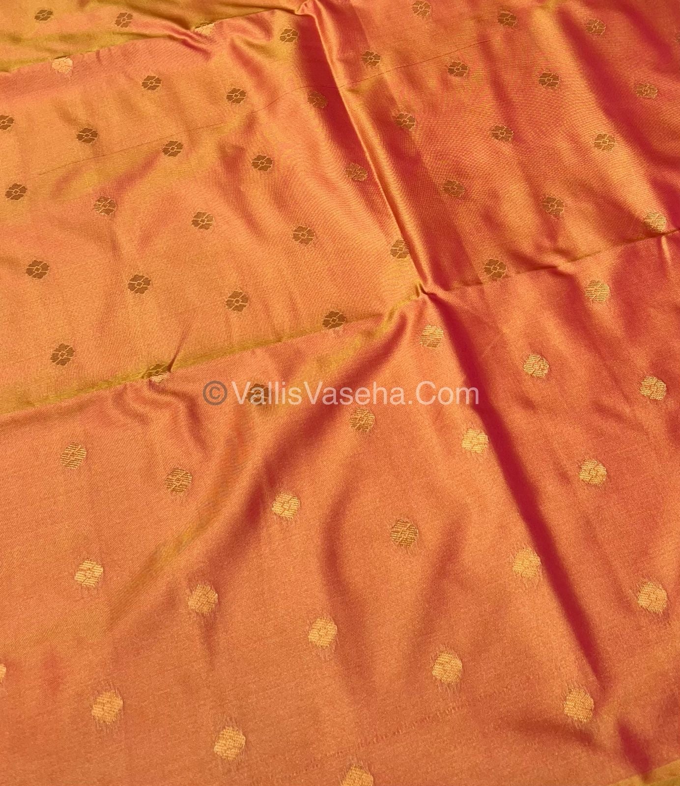 Semi Soft Silk - Border less - Double tone Orangish Gold Shade -VVSSS007