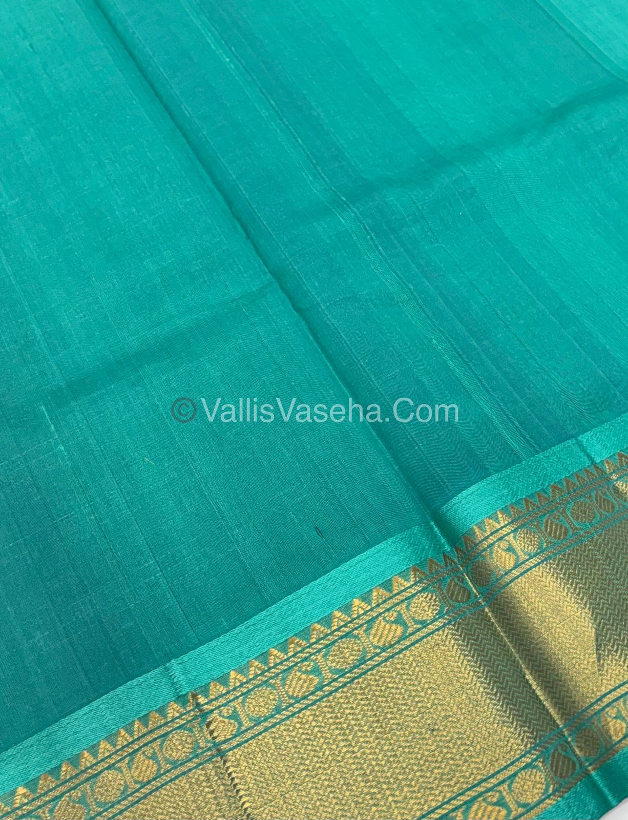 Pure Korvai Silk Cotton - Checks Pattern - Blue with Blue Shade - VVKSC035