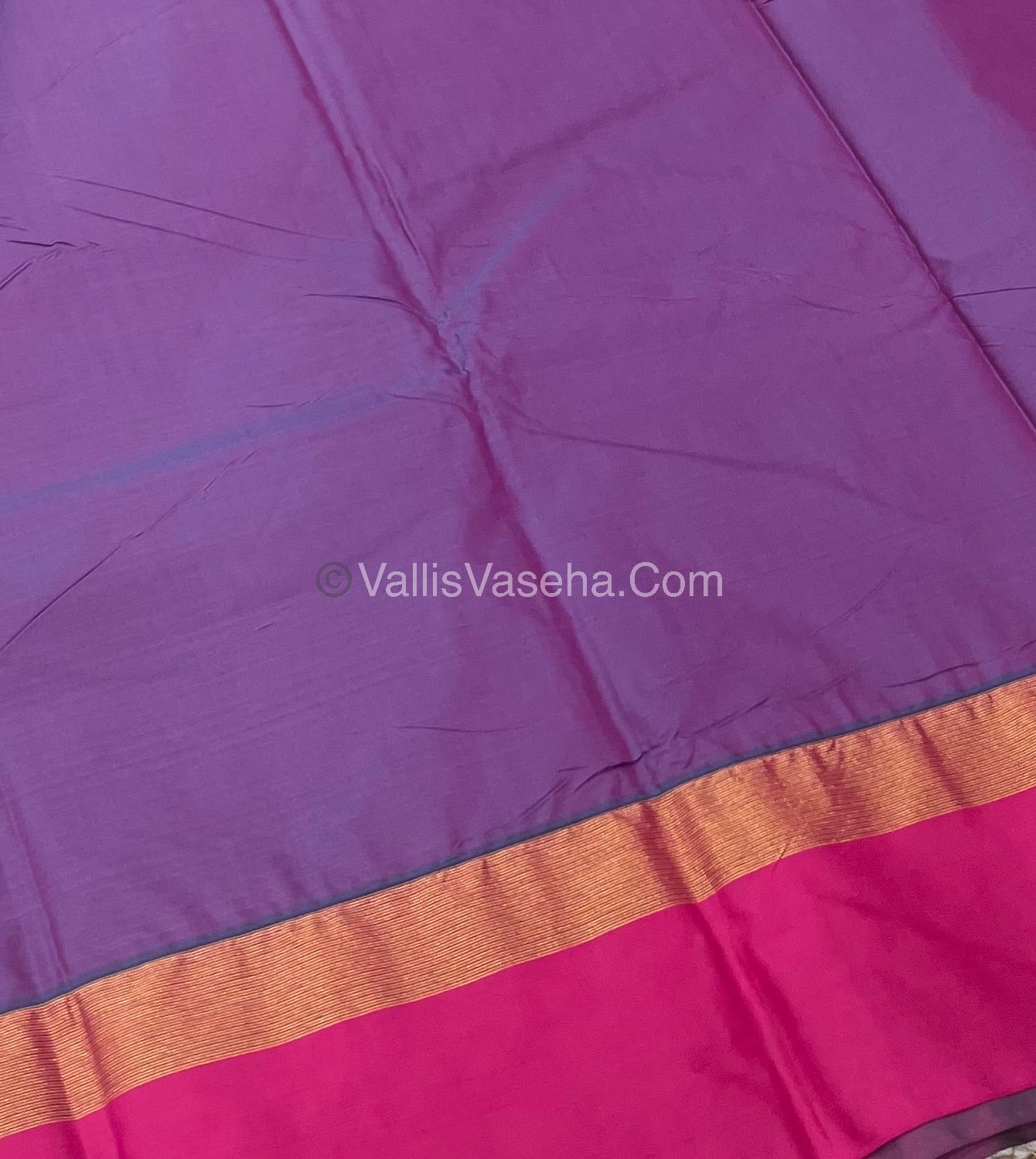 Semi Silk Saree - Plus Design Style - Contrast Pallu & Blouse or Running Pallu & Blouse - VVSS004