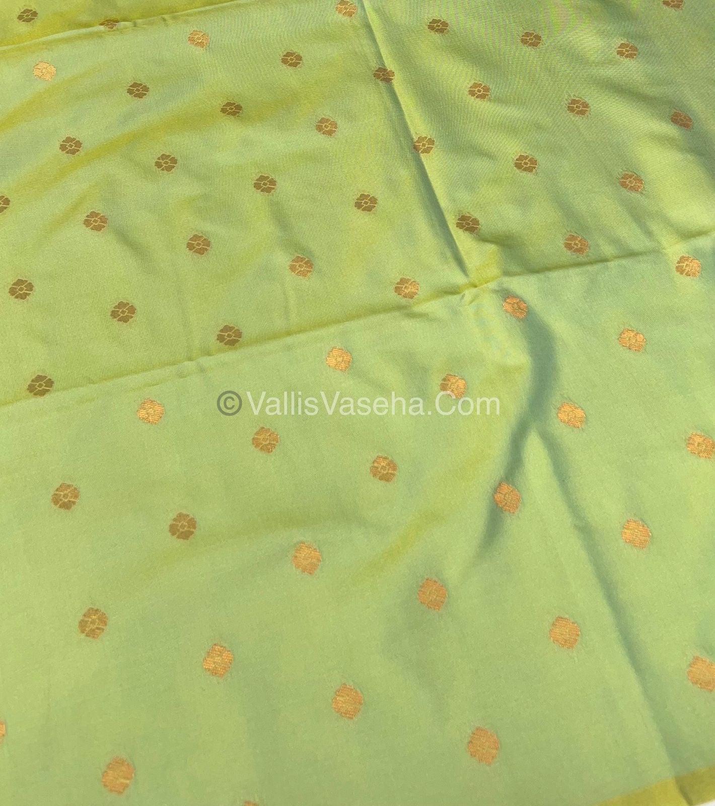 Semi Soft Silk - Border less - Light Pista Green Shade -VVSSS007