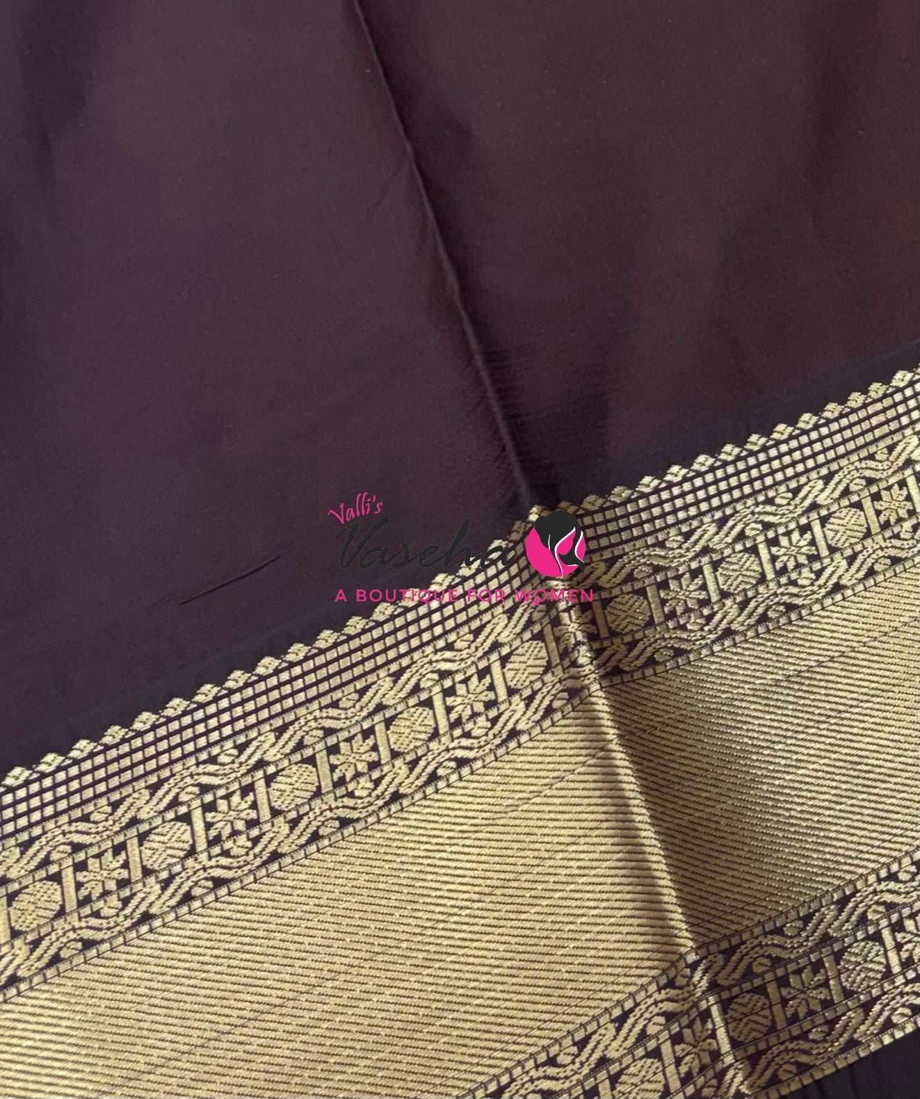 Semi Kanchi Silk - Red & Brown - VVSKS007