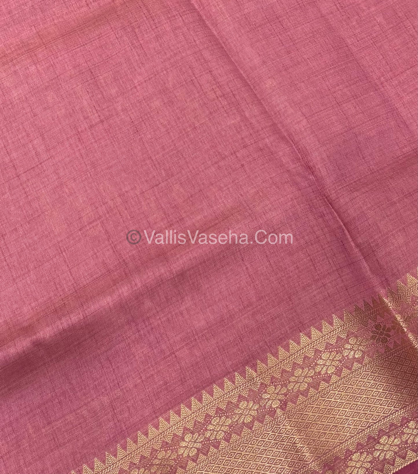 Semi Tussar Silk - Grand Pallu Onion, Pink Shade - VVSTS017