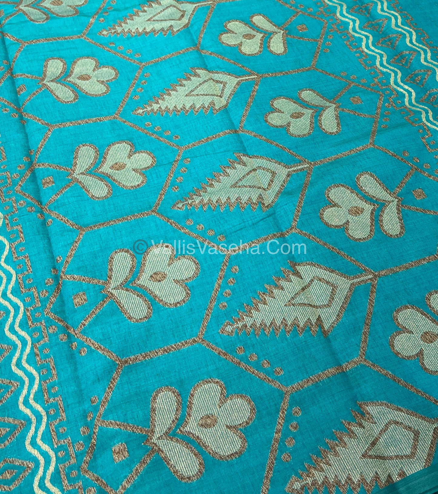 Cherry Tussar - Semi Tussar Silk - Blue Shade - VVSTS009
