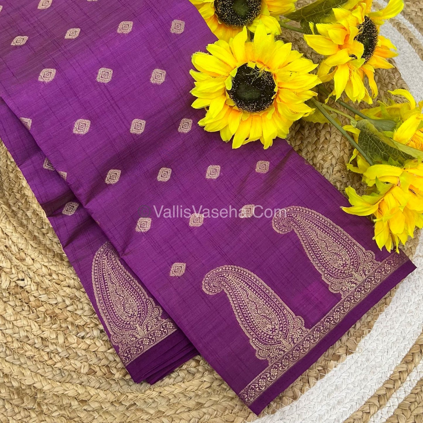 Semi Tussar Silk Saree - Purple Green shade - VVSTS010