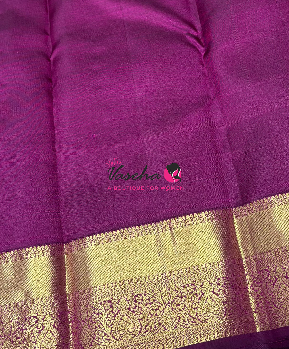 Pure Kanchipuram Silk Saree - Peach With Purplish Pink - VVPS088