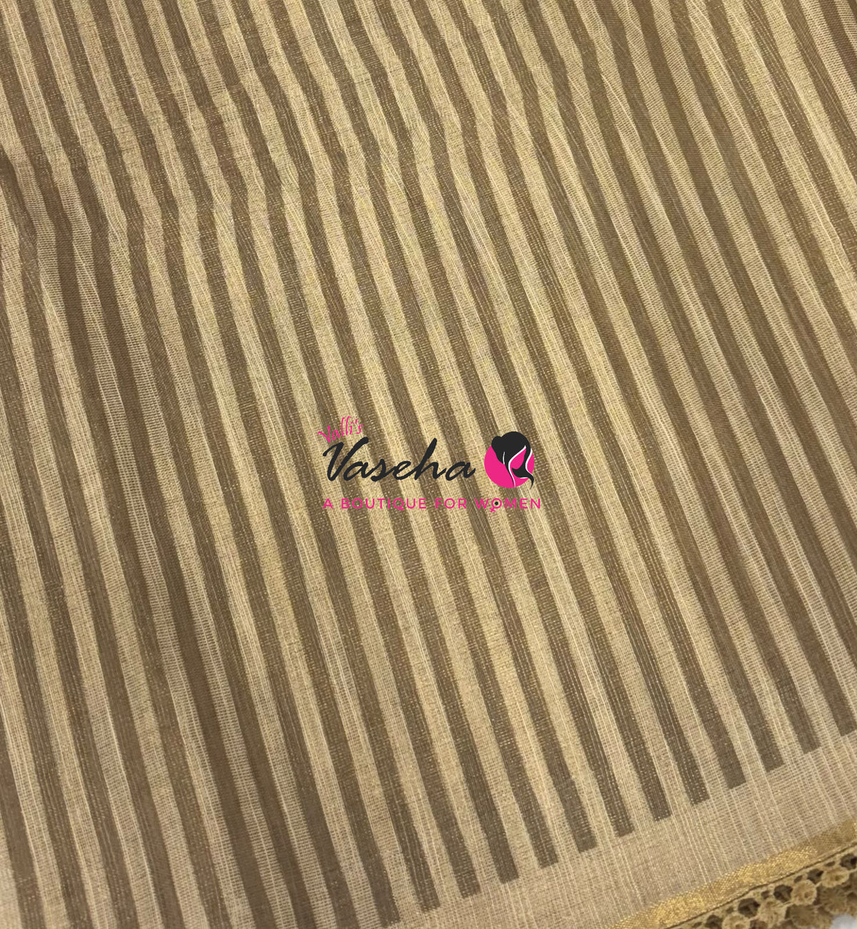 Linen Tissue Saree - Light & Dark Combo - Yellow Shade - VVLTS005
