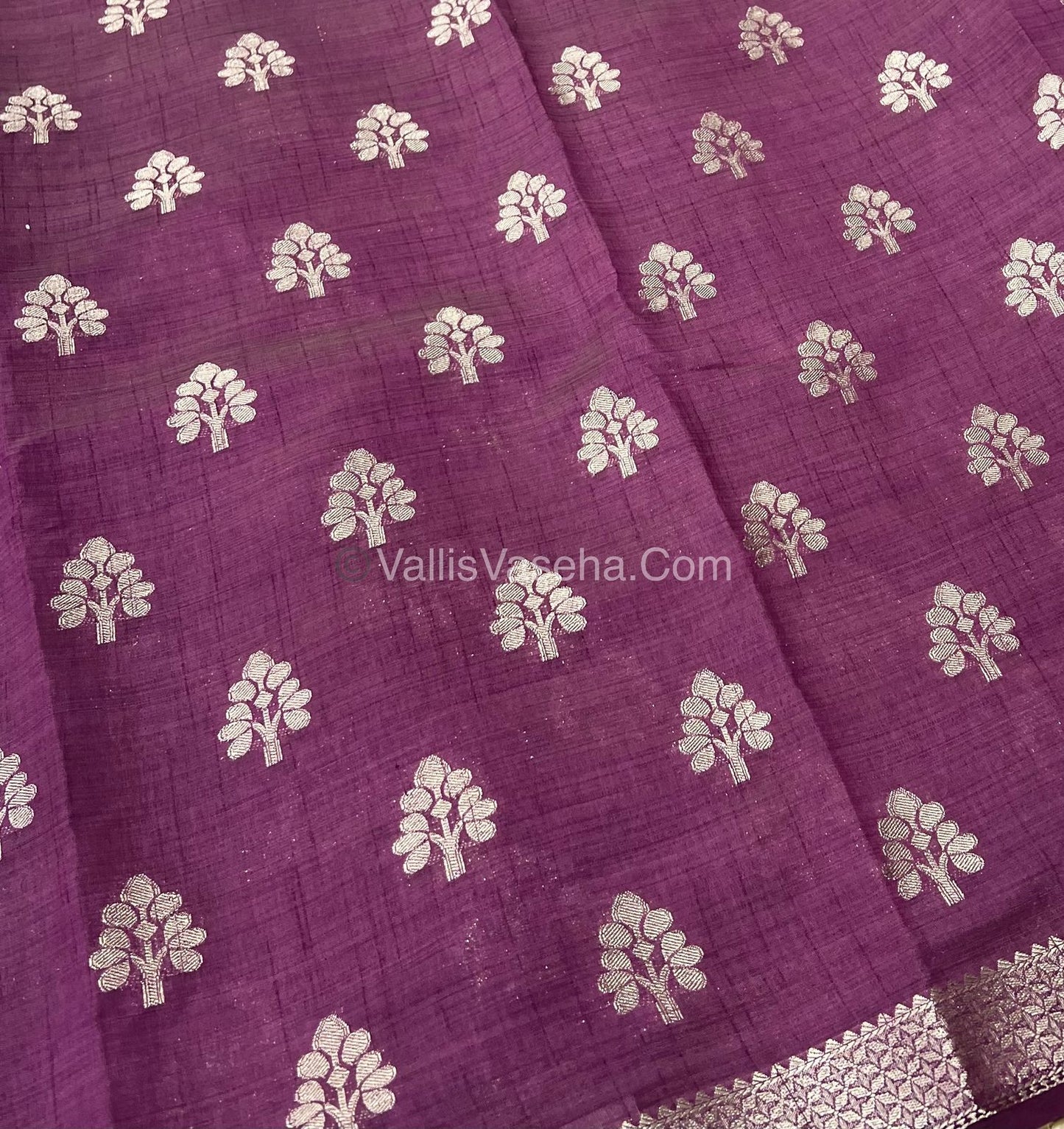 Semi Tussar Silk Saree - Wine Shade - VVSTS009
