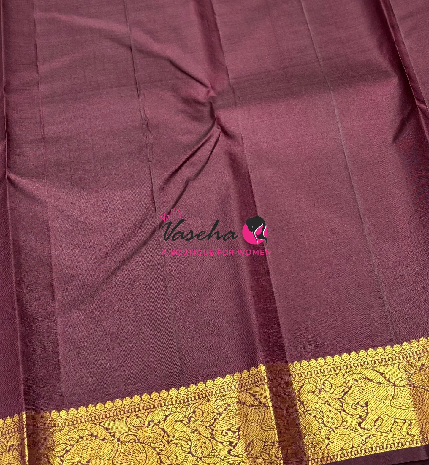 Pure Kanchipuram Silk Saree - Rust Orange & Wine Brown Combo - VVPS068
