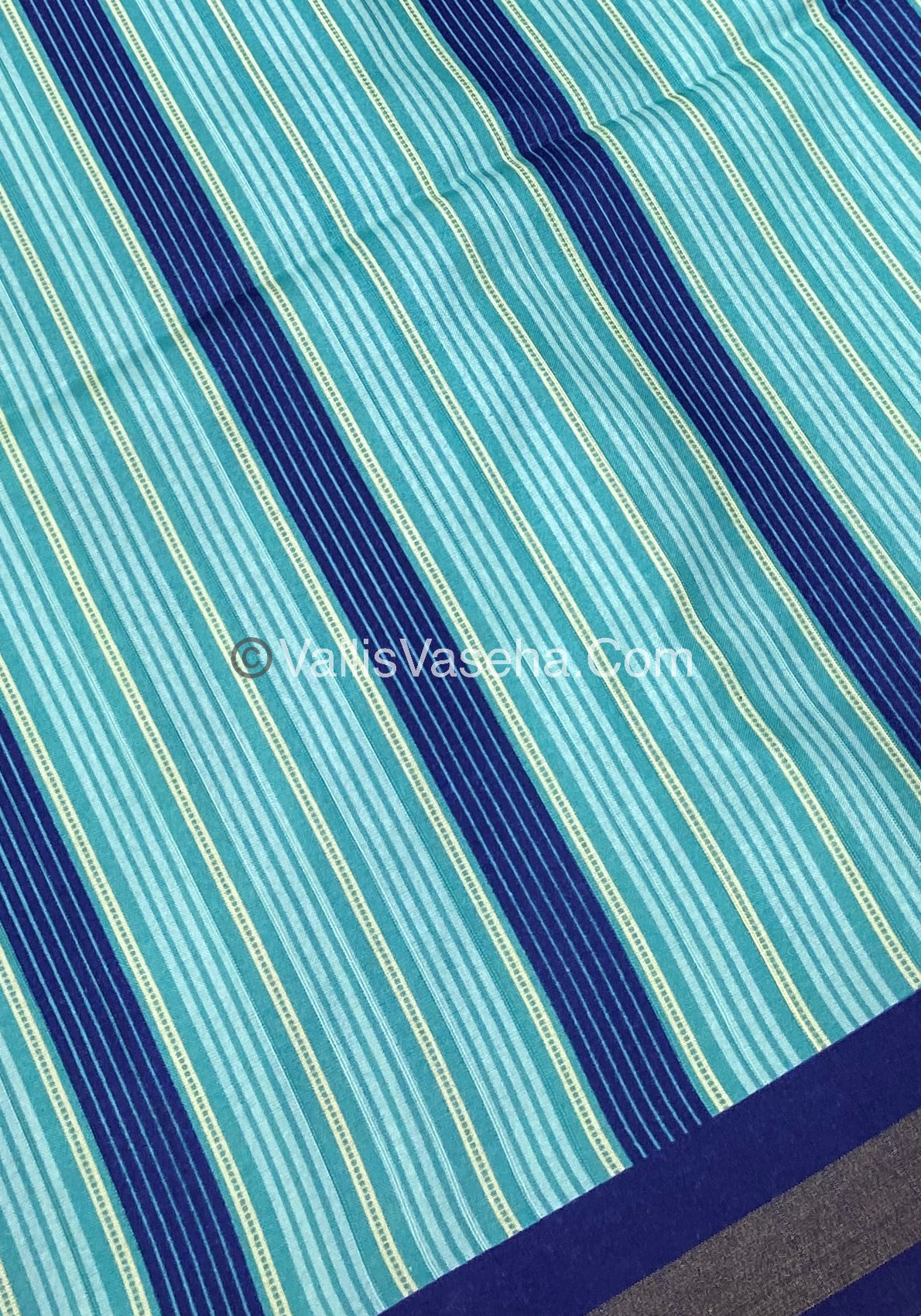Semi Chanderi Saree - Sea Blue & Ink blue  Combo - VVSCS003