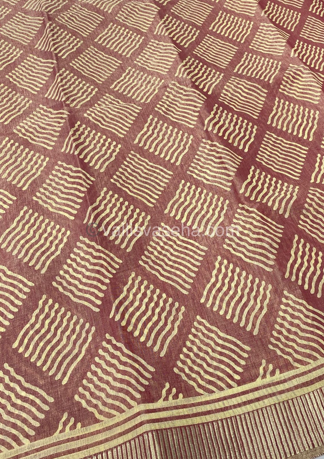 Semi Tussar Silk - Pinkish Red Shade - VVSTS007