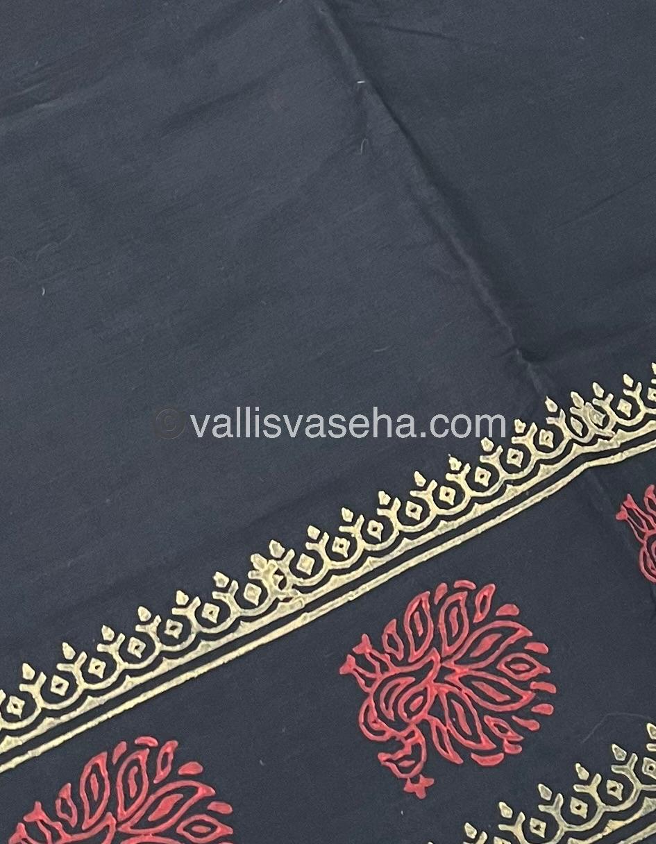 South Mixed Printed Cotton - Black With Cream - VVPCP003