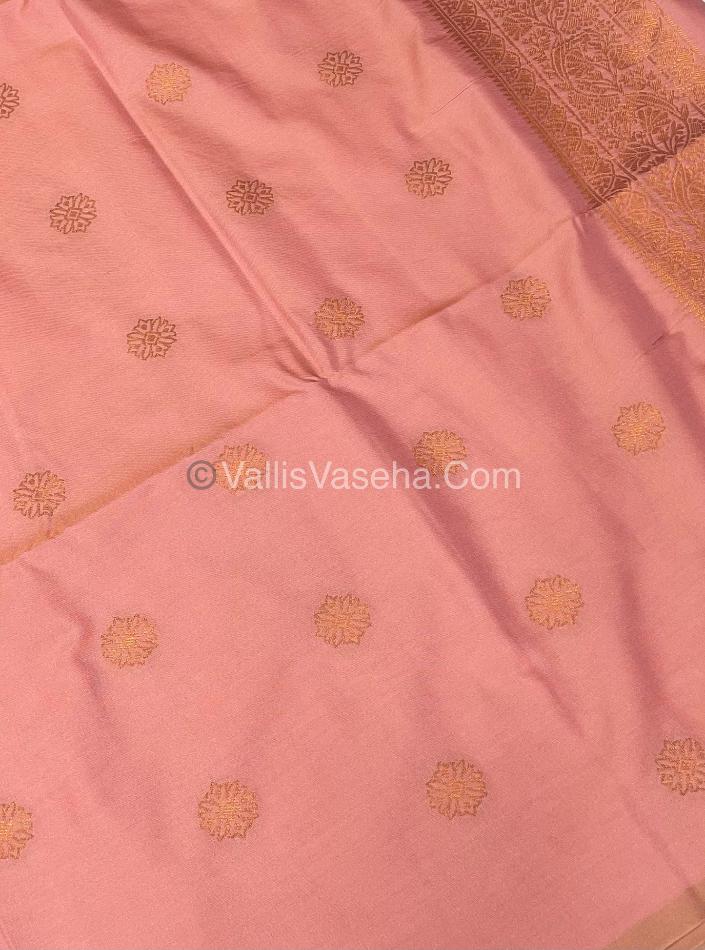 Semi Soft Silk - Border less - Light Peachish Cream Shade -VVSSS007