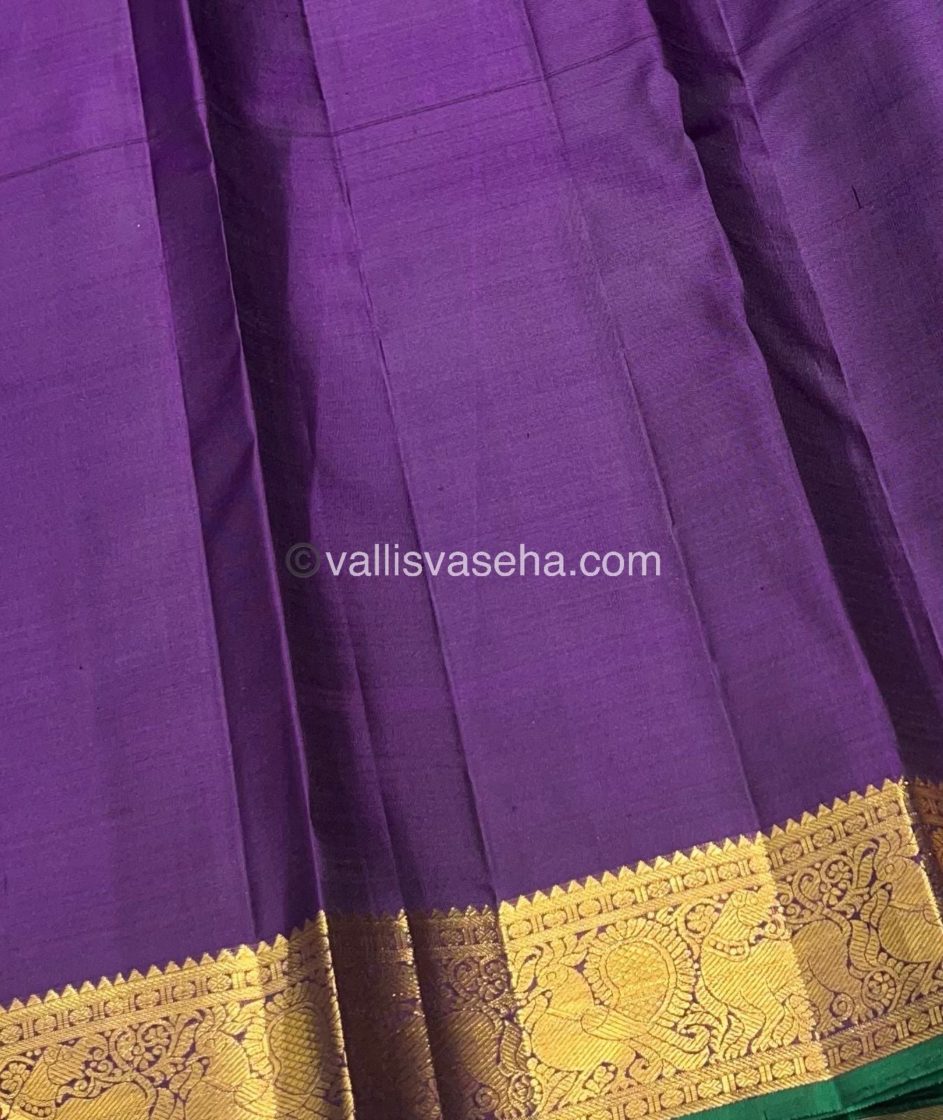 Pure Kanchipuram Silk Saree - Blue & Purple Shade - VVPS022