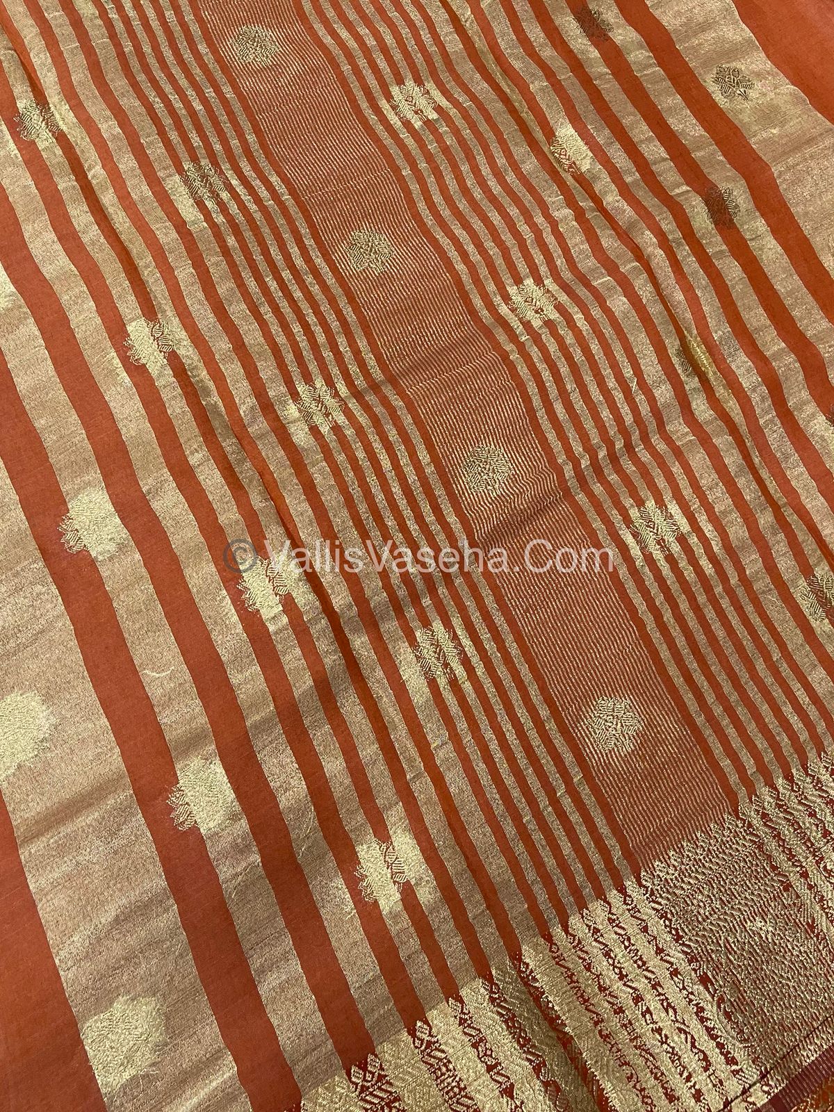 Semi Tussar Silk Saree |Rust shade |VVSTS044