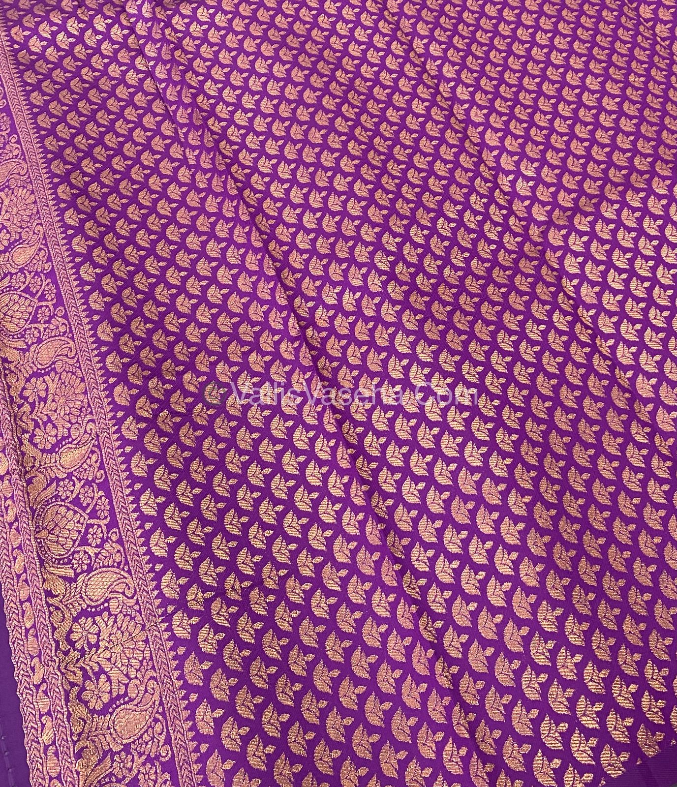 Kanchi Semi Silk - Grey with Purple Blue VVKSS001