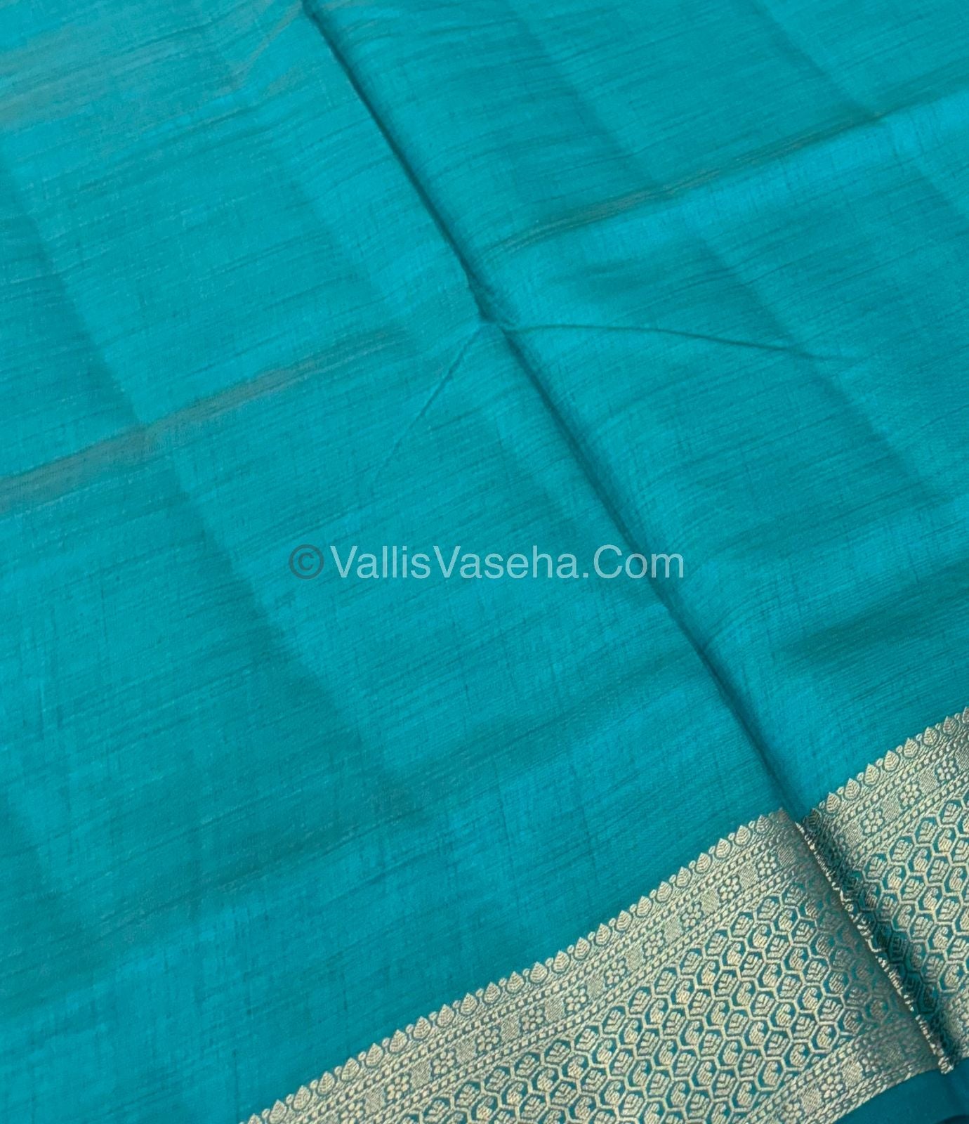 Semi Tussar Silk - Grand Pallu - Ramar Blue Shade - VVSTS021