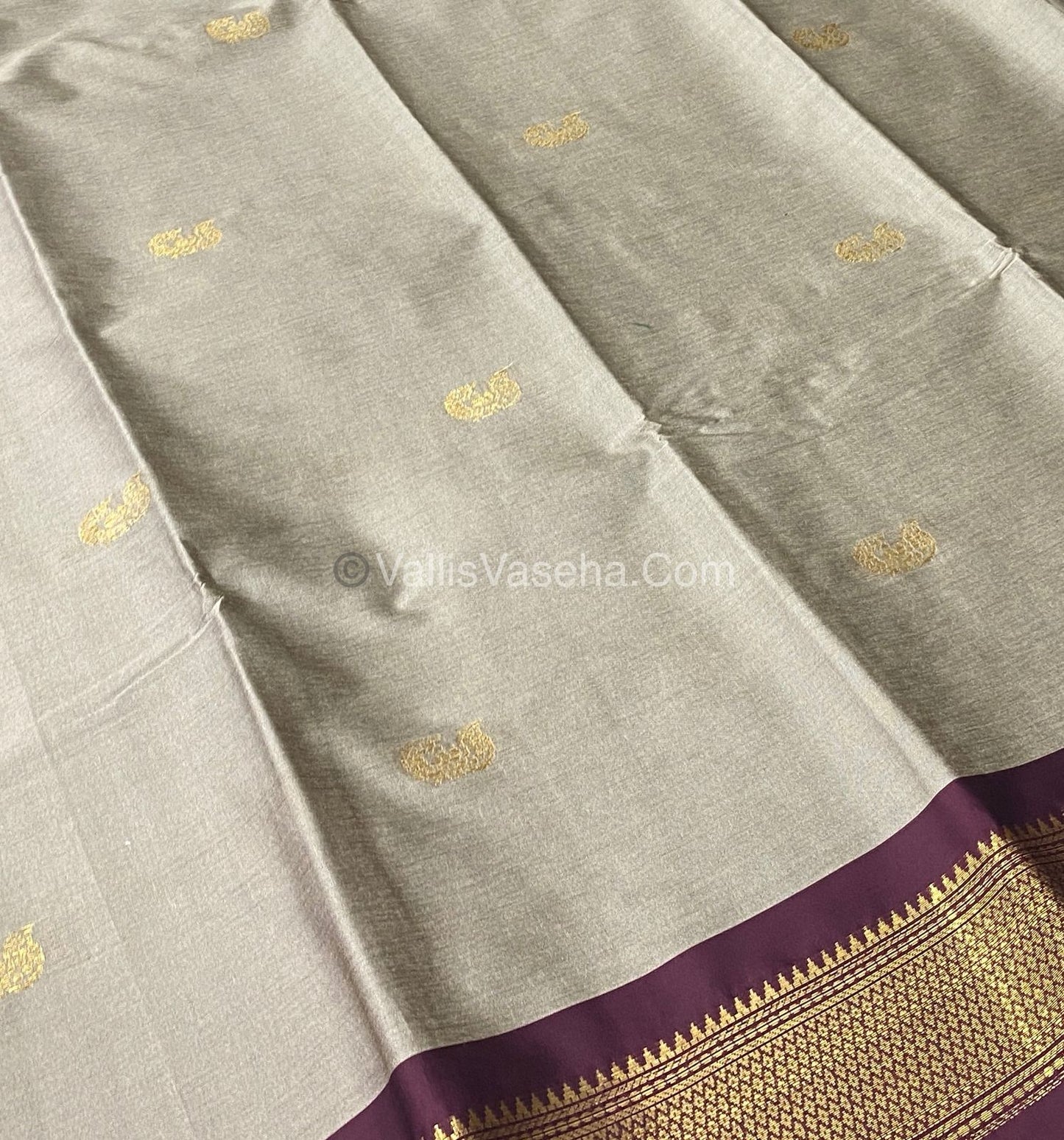 Semi Silk - Grey with Wine Combo - VVSS001